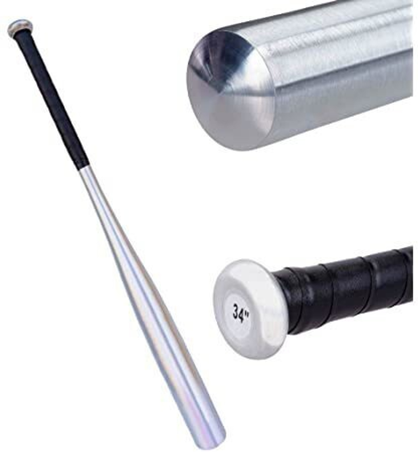 Owlix BASEBALL BAT Metal Silver 34 inch Base Bat Premium Alloy Baseball Bat For 15+ Yrs (1100 g) - Image 1