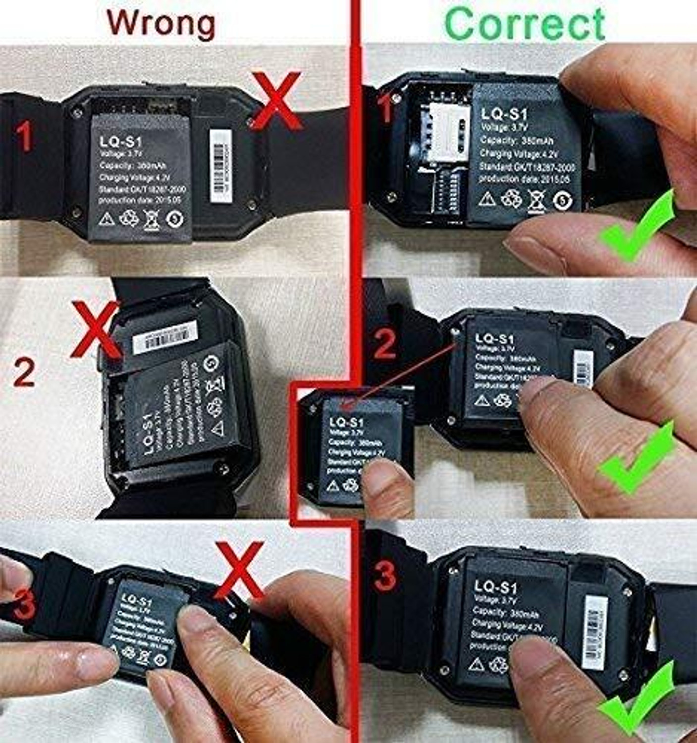 4uonly LQ-S1 Smart Watch 380mAh Battery - Image 1