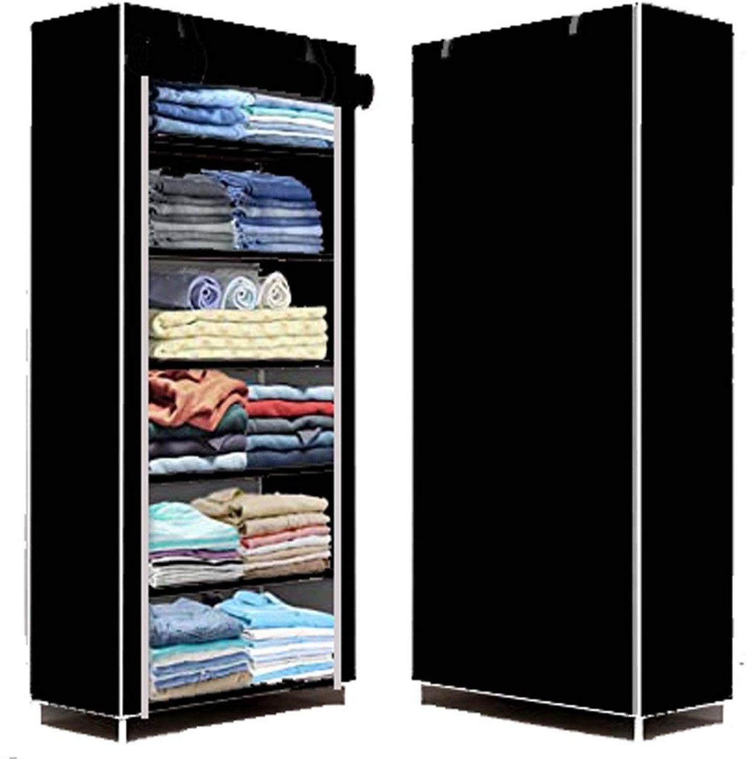 ZENVEXYO PP Collapsible Wardrobe Black DIY - Image 1