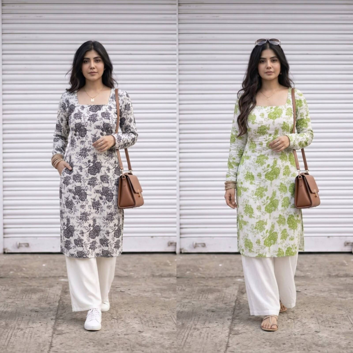 shyam club Pack of 2 Floral Print Cotton Blend Straight Kurta for - Image 1