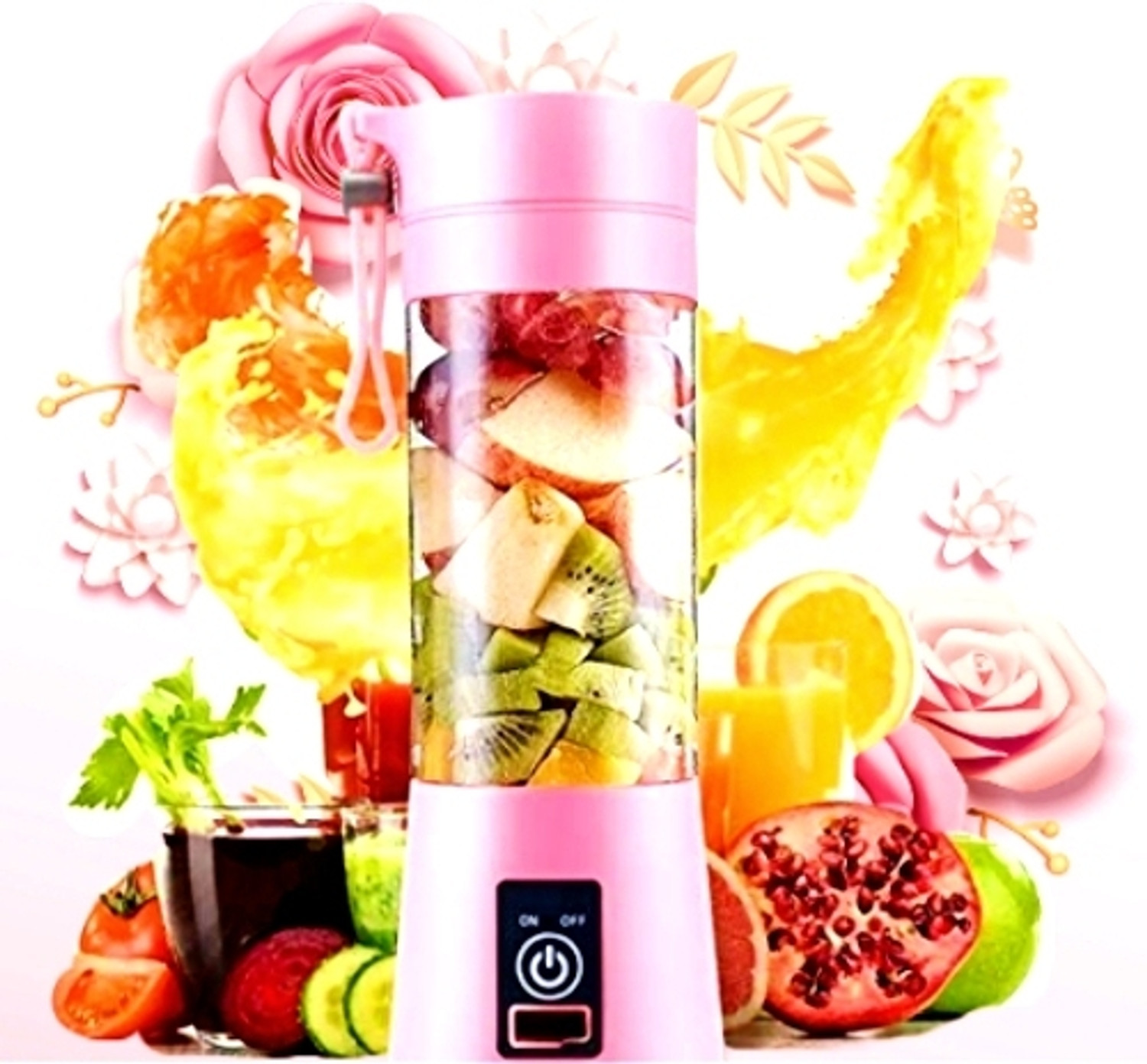 FRONY JX 4 450W Portable USB Juicer Mixer Grinder, Multicolor - Image 1