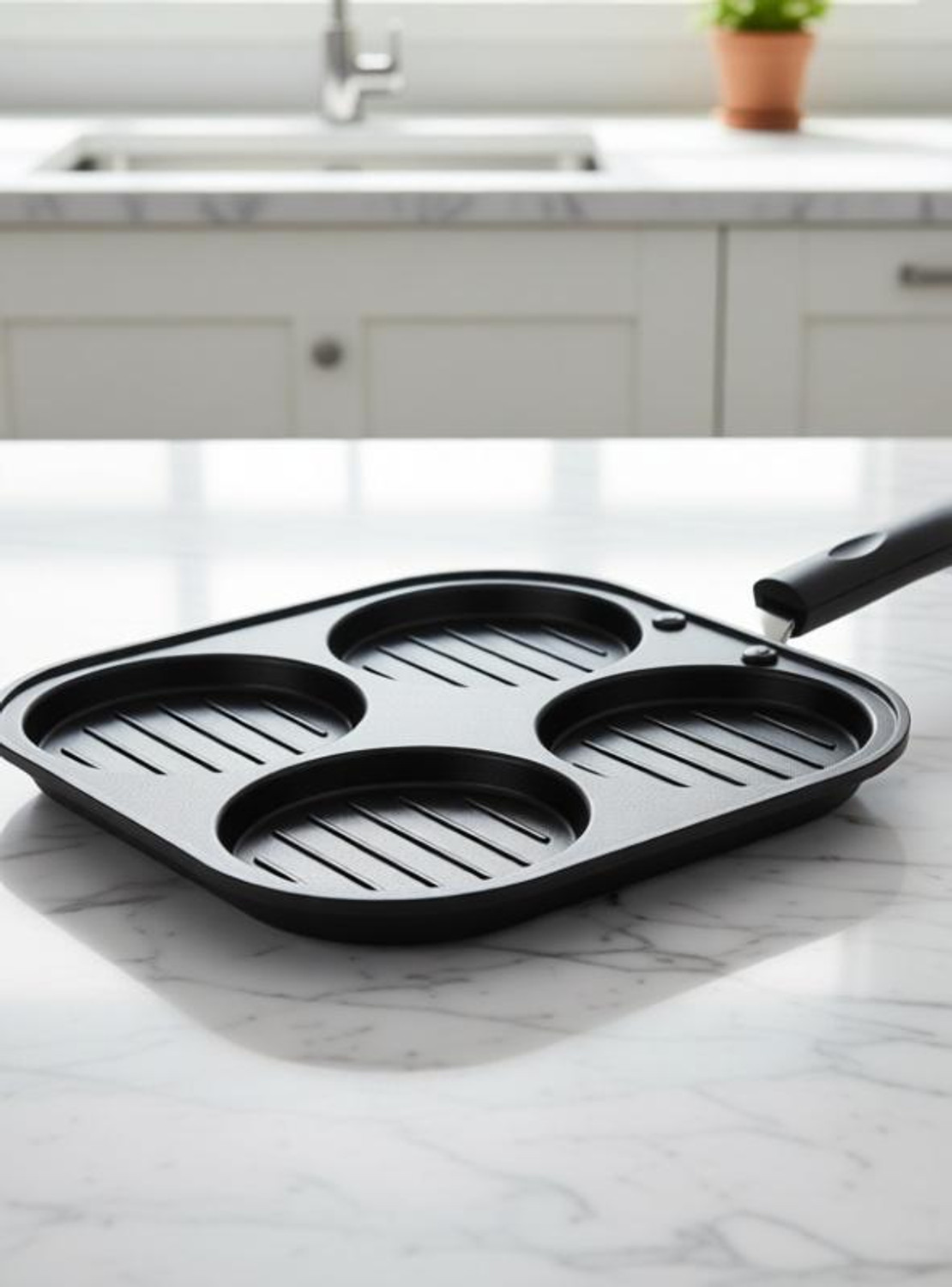 BLAL BLAL Non-Stick Snaker Maker 4 in 1 Pancake Pan 20 cm diameter with Lid 0.5 L capacity (Aluminium, Non-stick) - Image 1