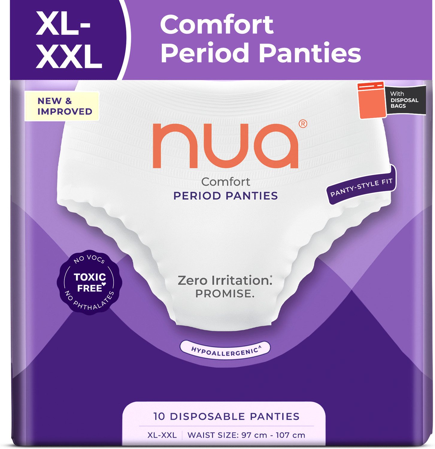 Nua 360° Comfort Disposable Period Panties XL-XXL (Pack of 10) - Image 1