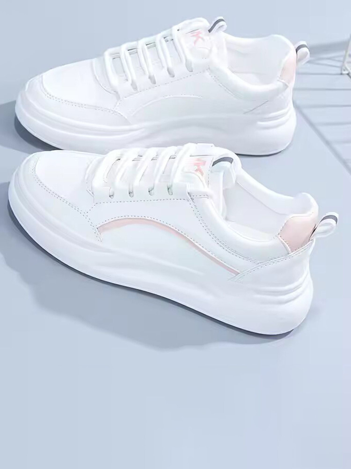 Layasa Casual White Sneakers for Women (Size 6) - Image 1