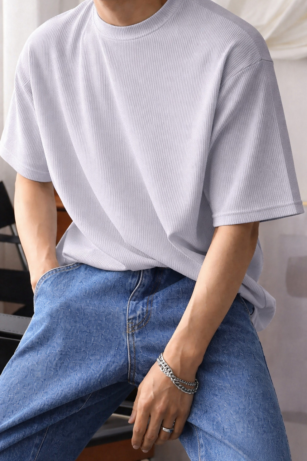 RUNNING MACHINE Men Grey Polyester Round Neck T-Shirt - Image 1