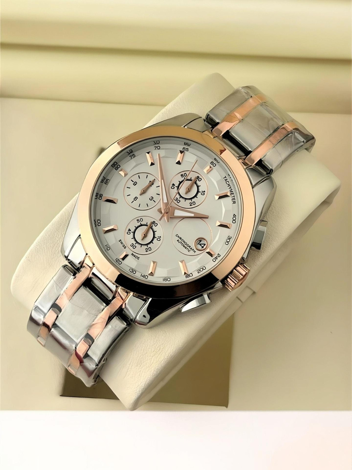 NITYA Day & Date Feature Dial Stainless Steel Strap Analog Watch - For Men SILVER - Image 1