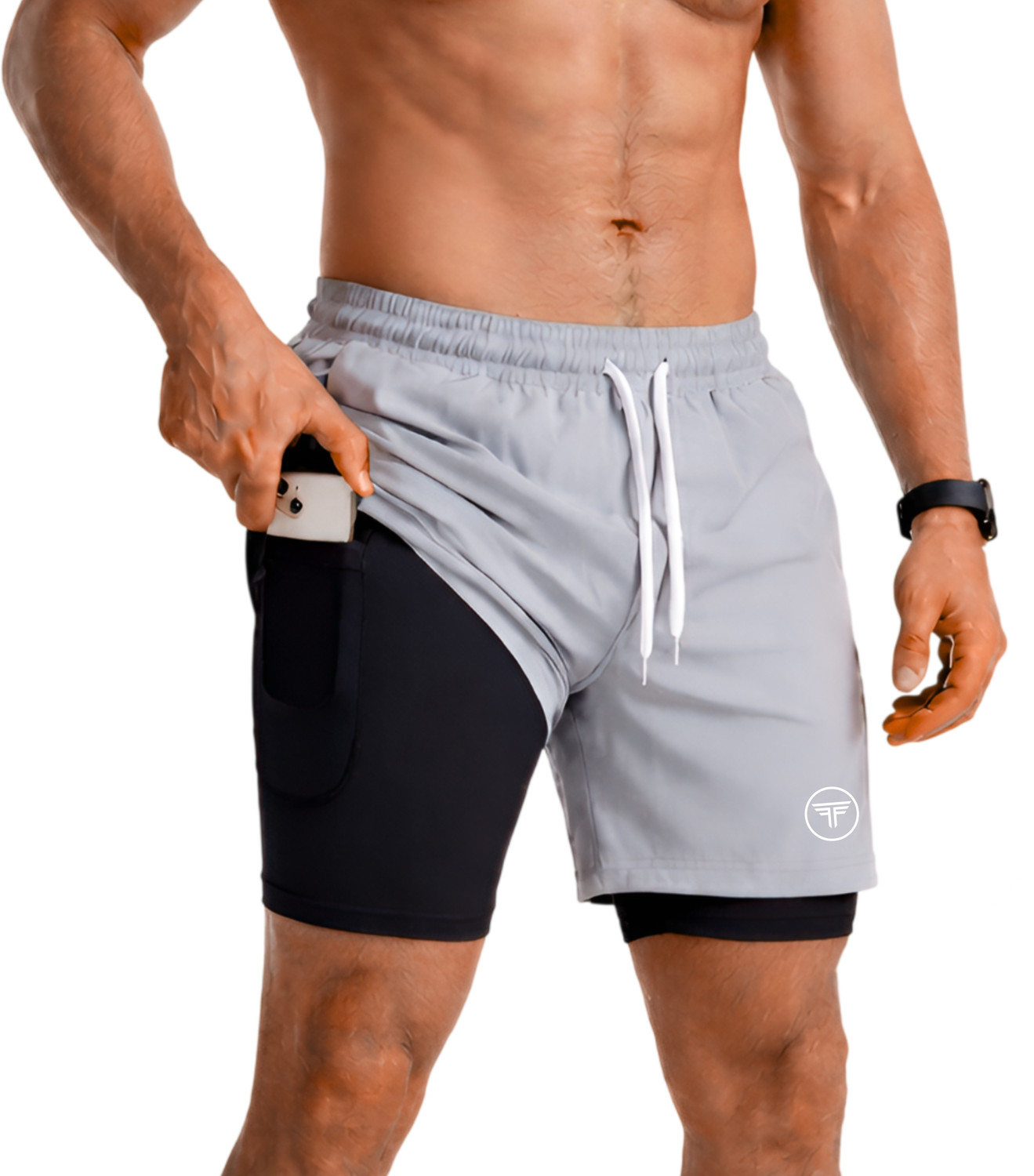 FANEX FITNESS Pack of 3 Printed Men Black Gym Shorts - Image 1