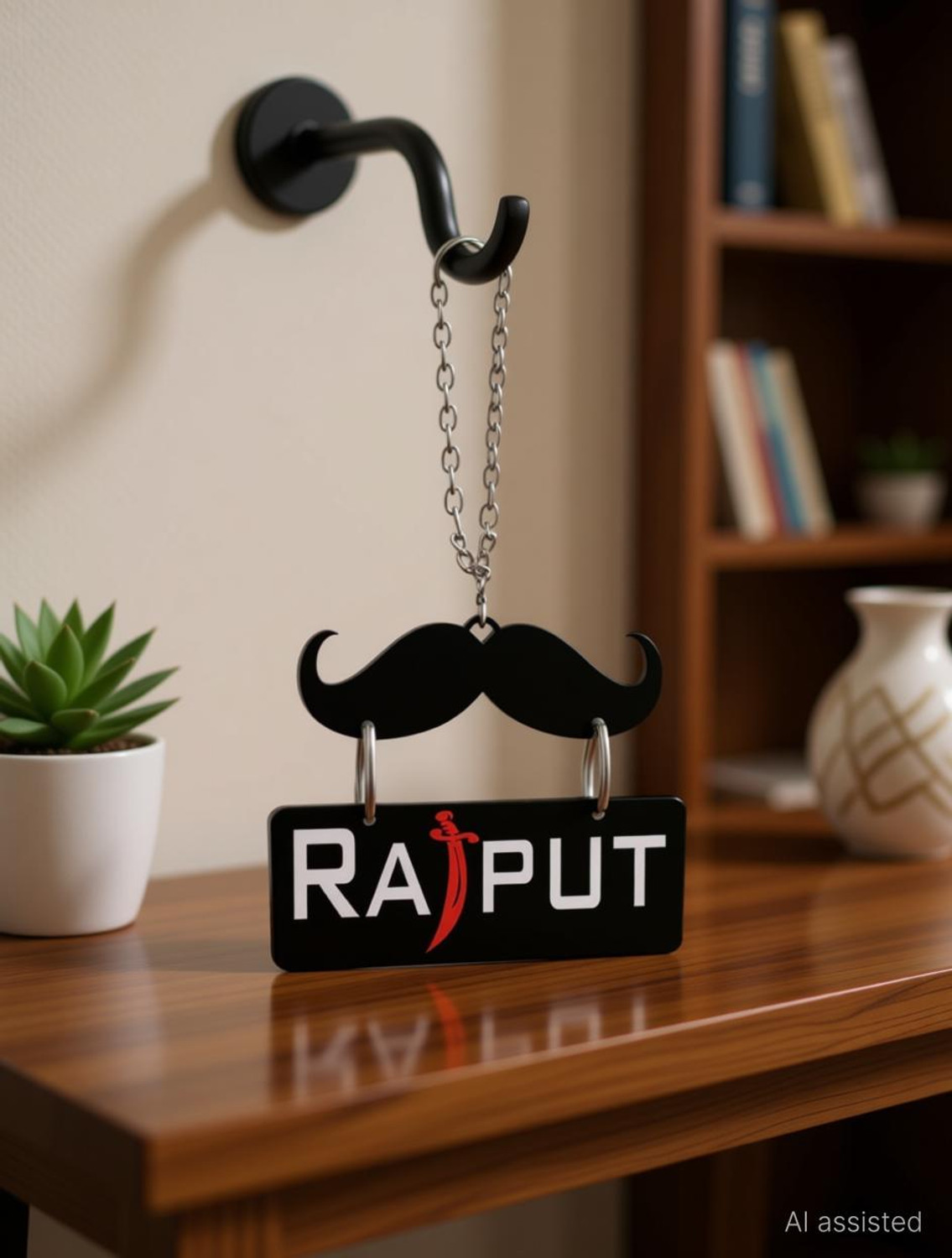 Sunder Kaya Car Hanging Accessories Rajput with Moustache Printed Showpiece Decorative Showpiece - 8 cm (Plastic, Multicolor) - Image 1