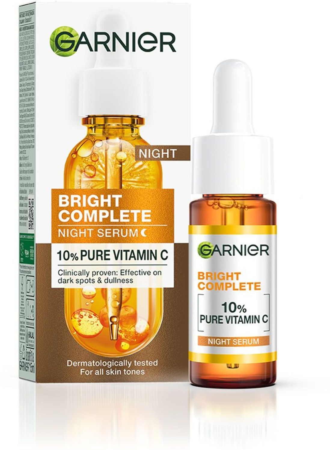 GARNIER Bright Complete Night Vitamin C Serum With 10% Pure Vitamin C for Bright Skin (15 ml) - Image 1