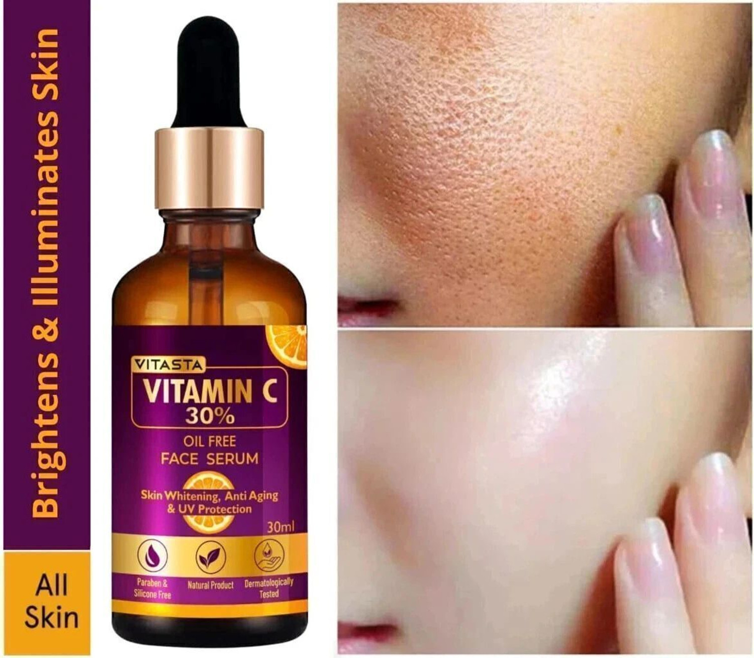 VITASTA 30% Vitamin-C Face Serum for Skin Brightening (30 ml) - Image 1