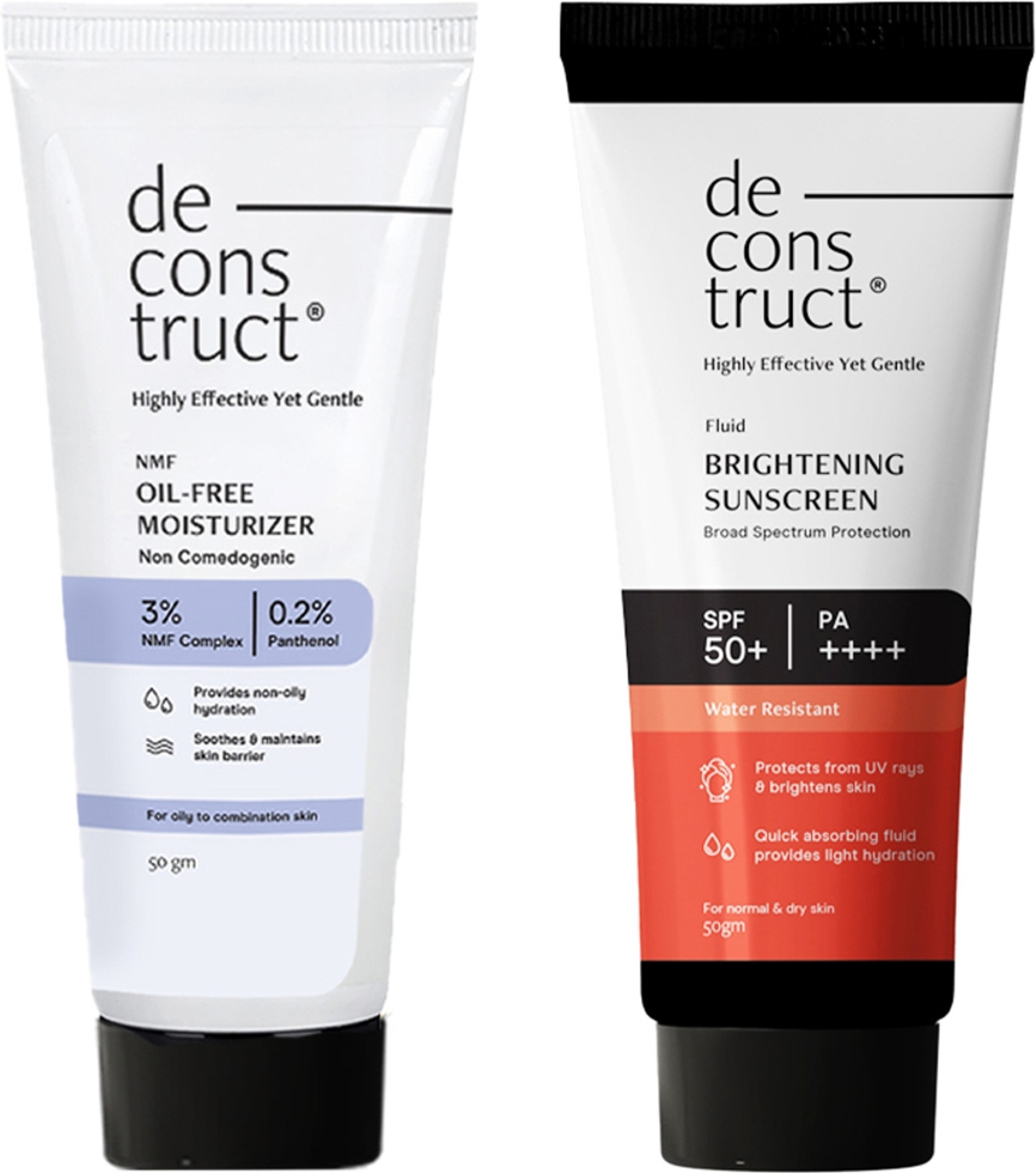 Deconstruct Sunscreen - SPF 50 + PA++++ Hydration & Brightening Combo: Oil-Free Moisturizer & Brightening Sunscreen (100 g) - Image 1