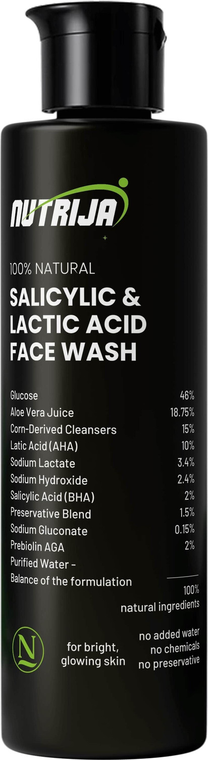 NutriJa Salicylic & Lactic Acid 10% Face Wash, 100ml - Image 1