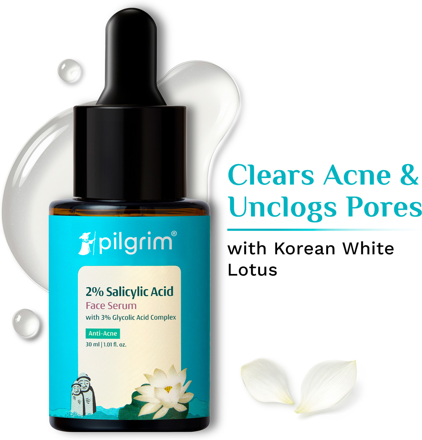 Pilgrim Salicylic Acid 1% + Glycolic Acid 3% Anti Acne Serum, 30ml - Image 1