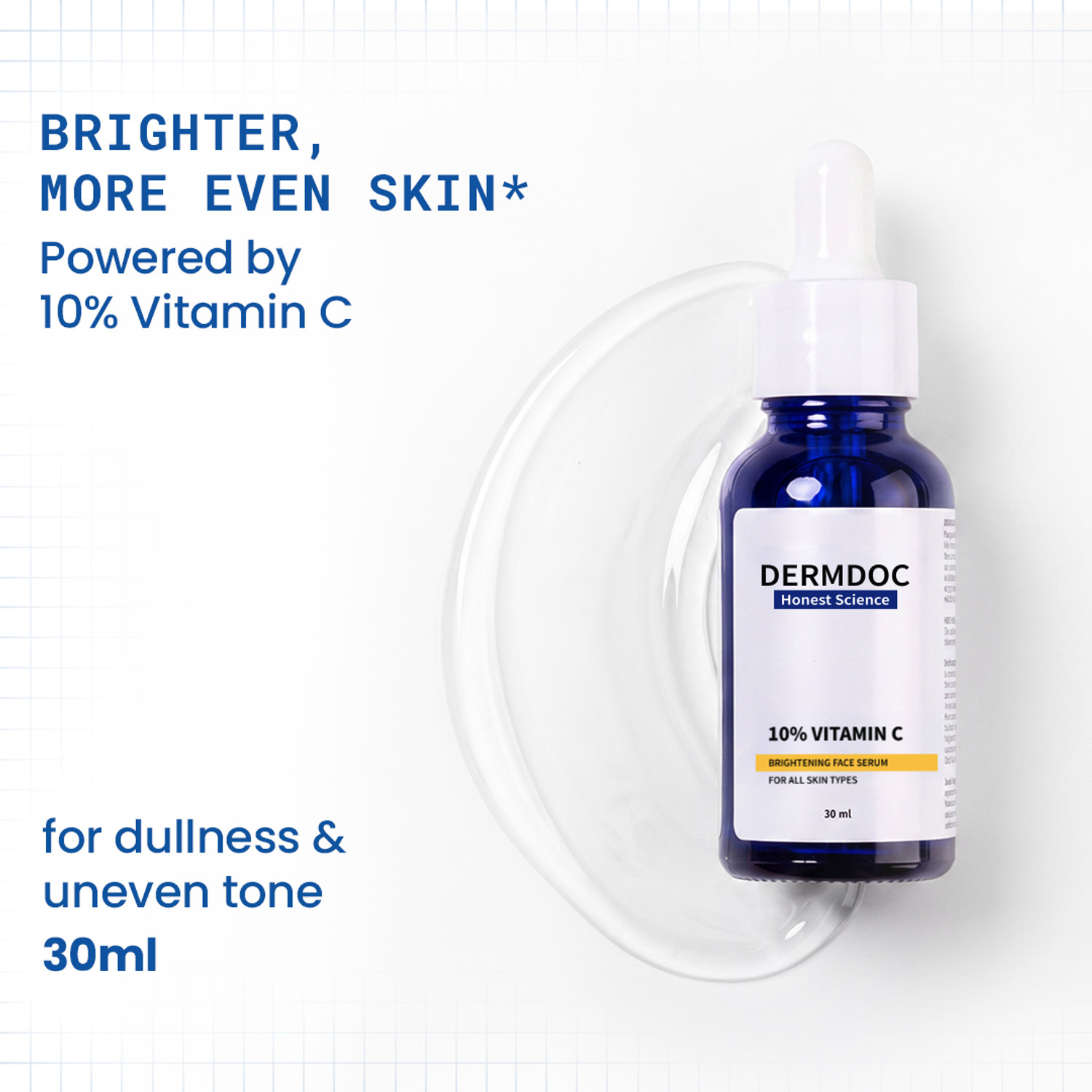 DermDoc 10% Vitamin C Brightening Face Serum 30ml - Image 1