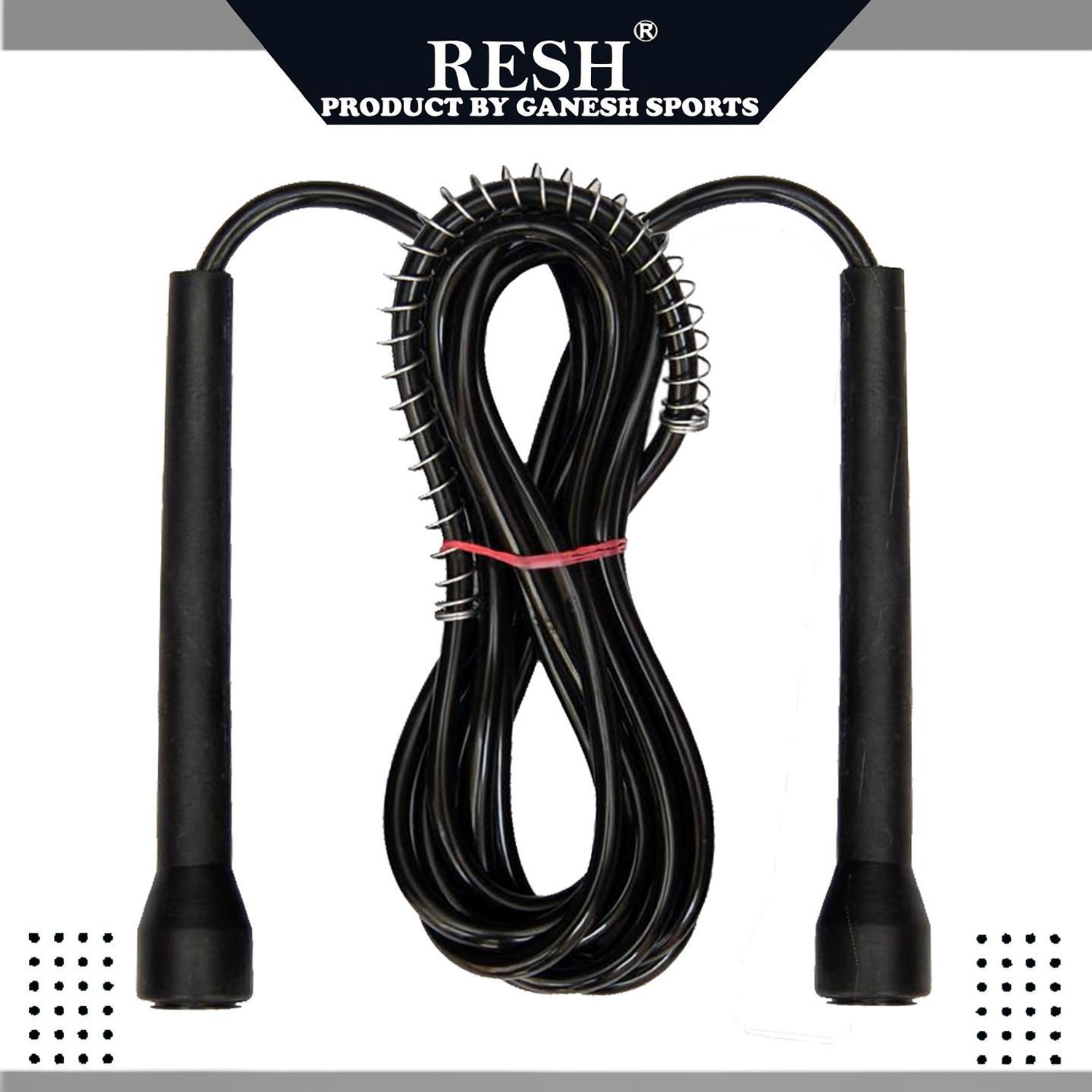 Resh (Black) Skipping Rope Freestyle Skipping Rope (Black, Length: 275 cm) - Image 1