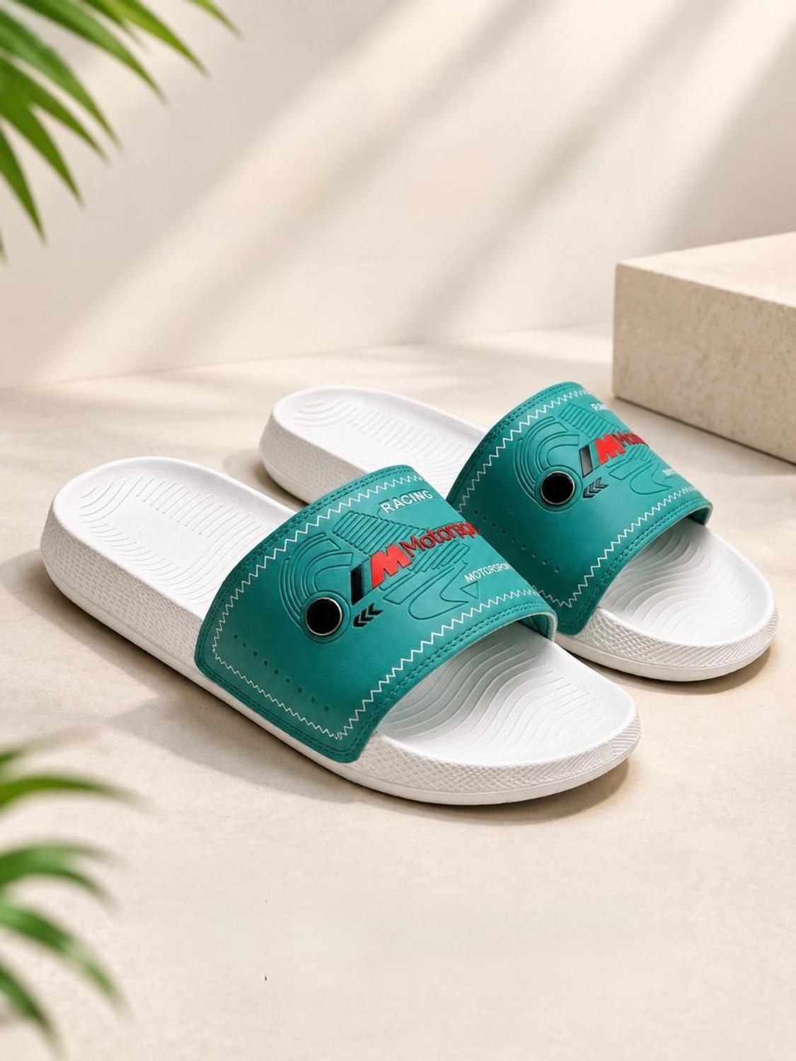 TAGLINE Men Slides (White , 6) - Image 1