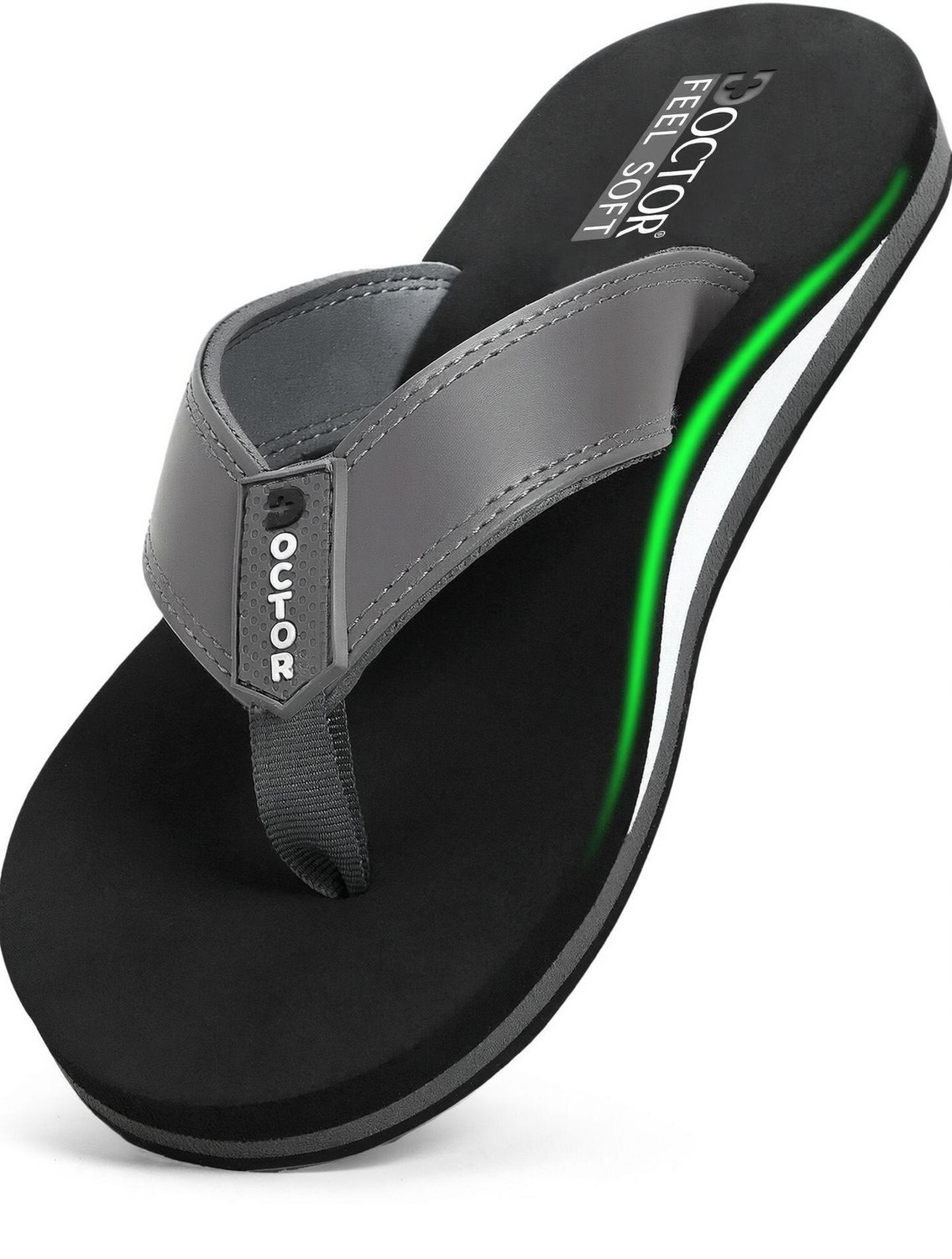 DOCTOR FEEL SOFT Orthopedic Slippers for Men | Relaxed Fit Comfort Men Slippers (Black , 8) - Image 1