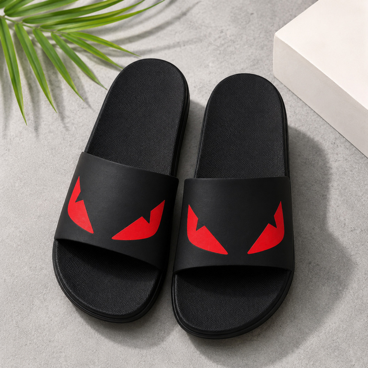 Lavavs Unisex Slides Black Red Size 7 - Image 1