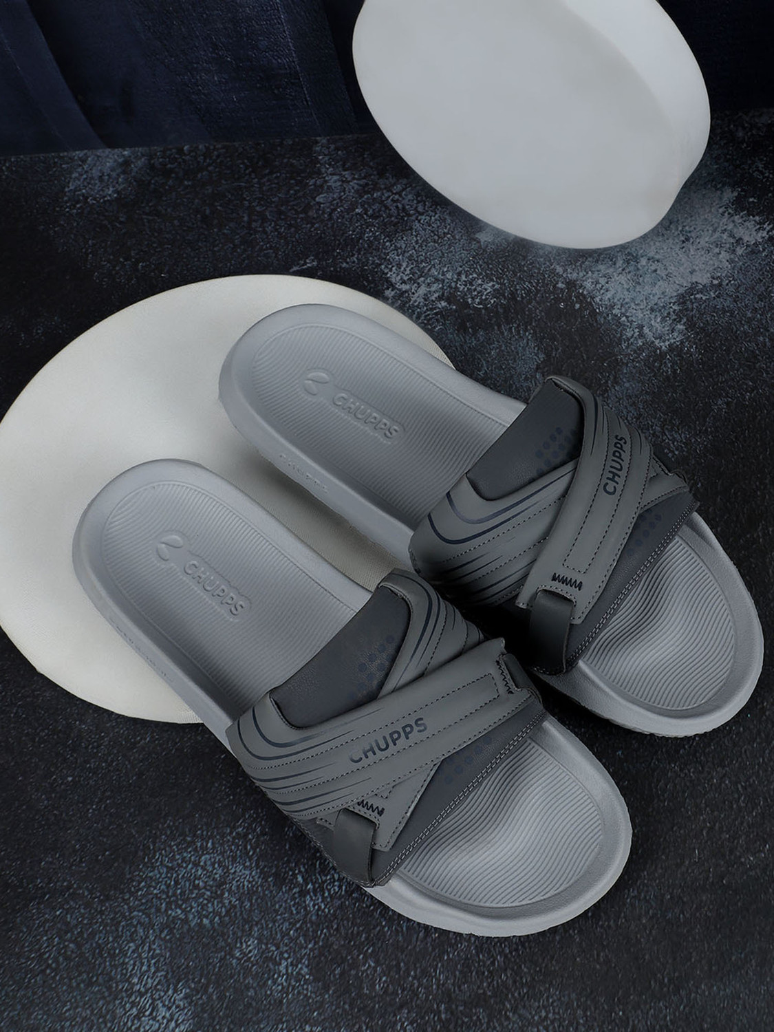 Chupps Vertex Orthopaedic Lightweight Cushioned AntiSkid Men Slides - Image 1