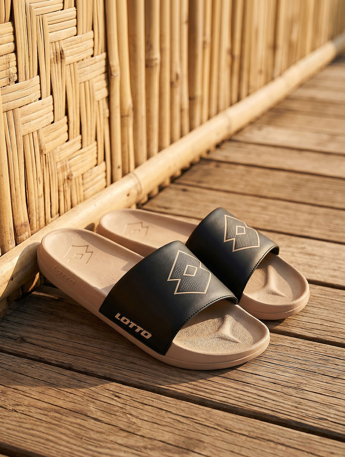LOTTO Men Slides (Beige , 7) - Image 1