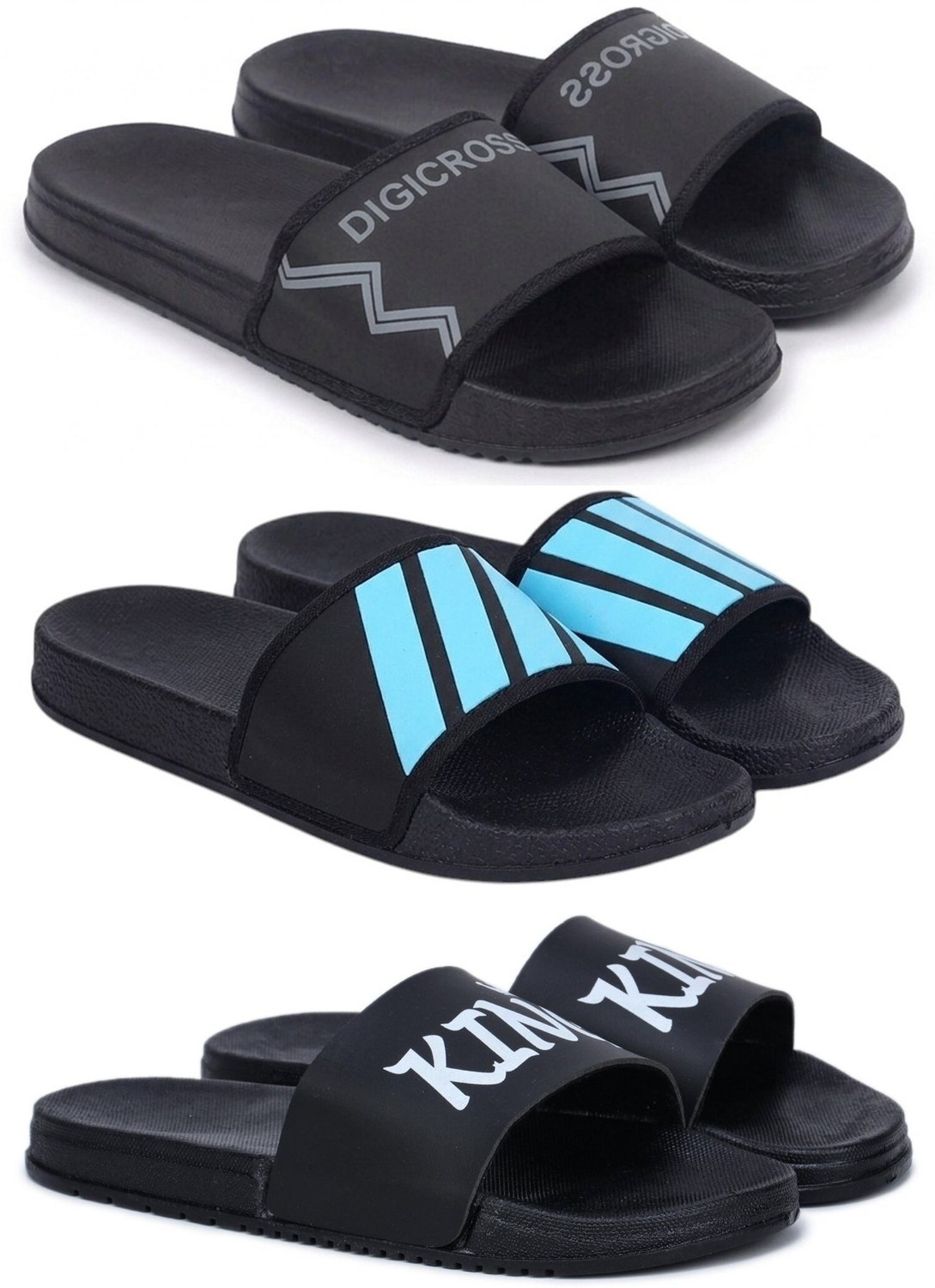 Digicros Men Slides Black Size 6 - Image 1