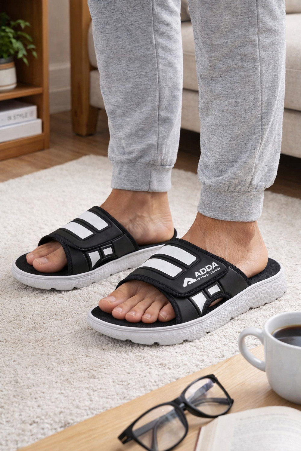 Adda Men Slides Black Size 10 - Image 1