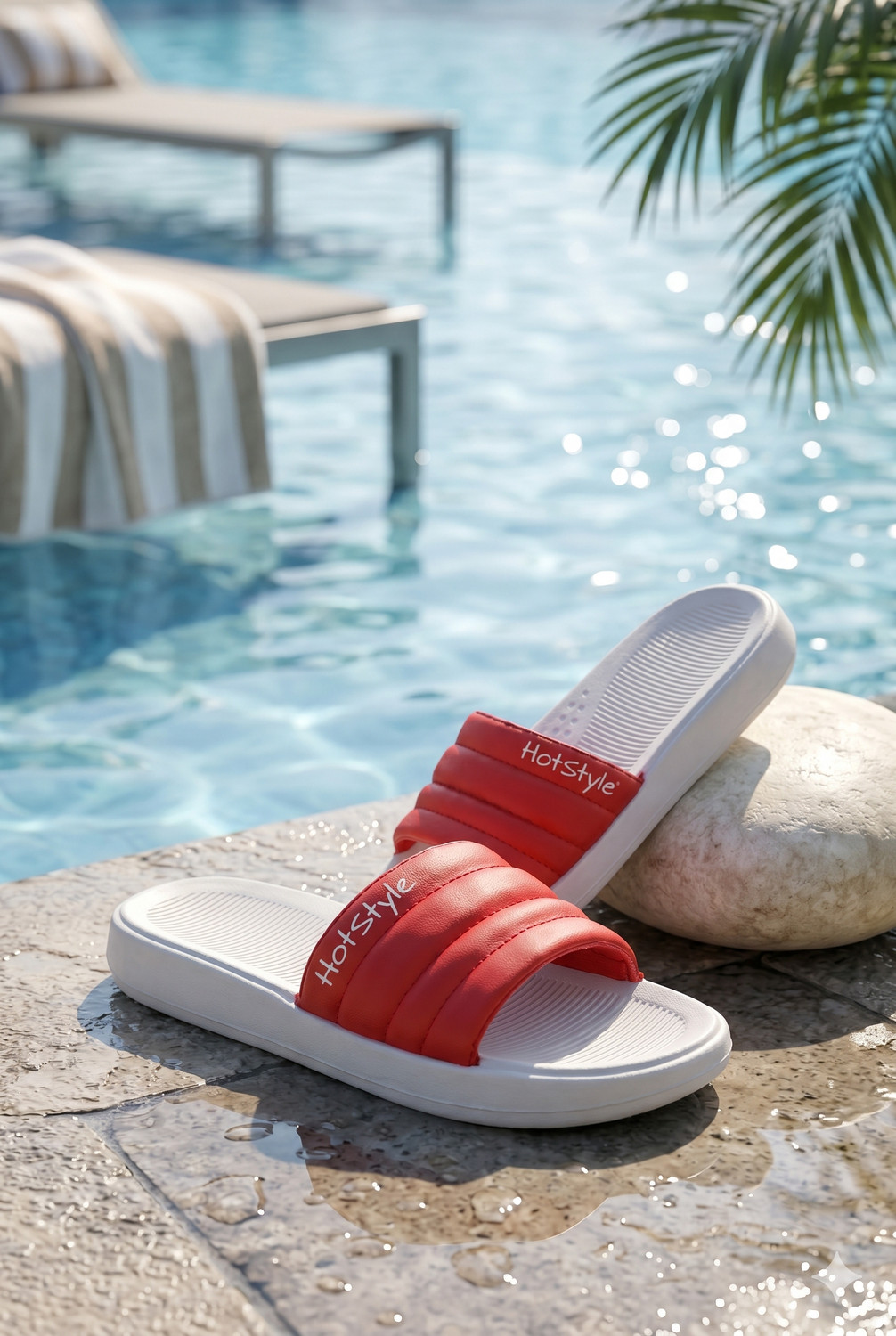 HOTSTYLE Men Flip Flops Red Size 8 - Image 1