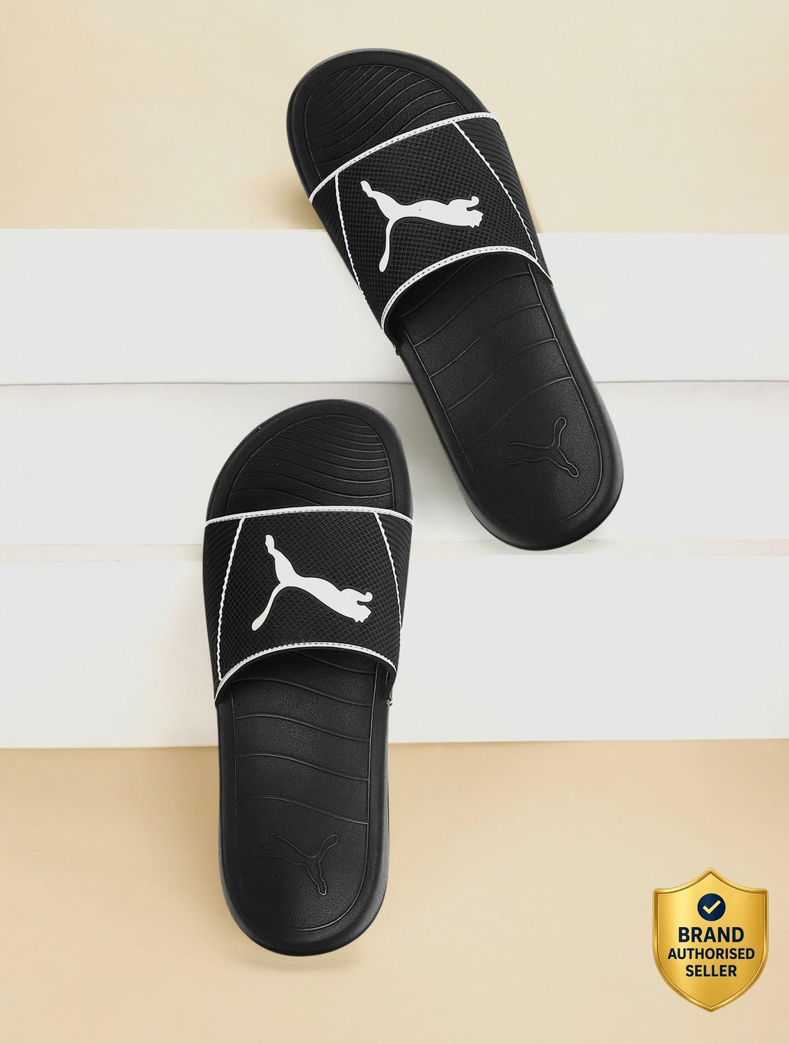 PUMA Popcat 20 Shower RES Men Slides (Black, 7) - Image 1