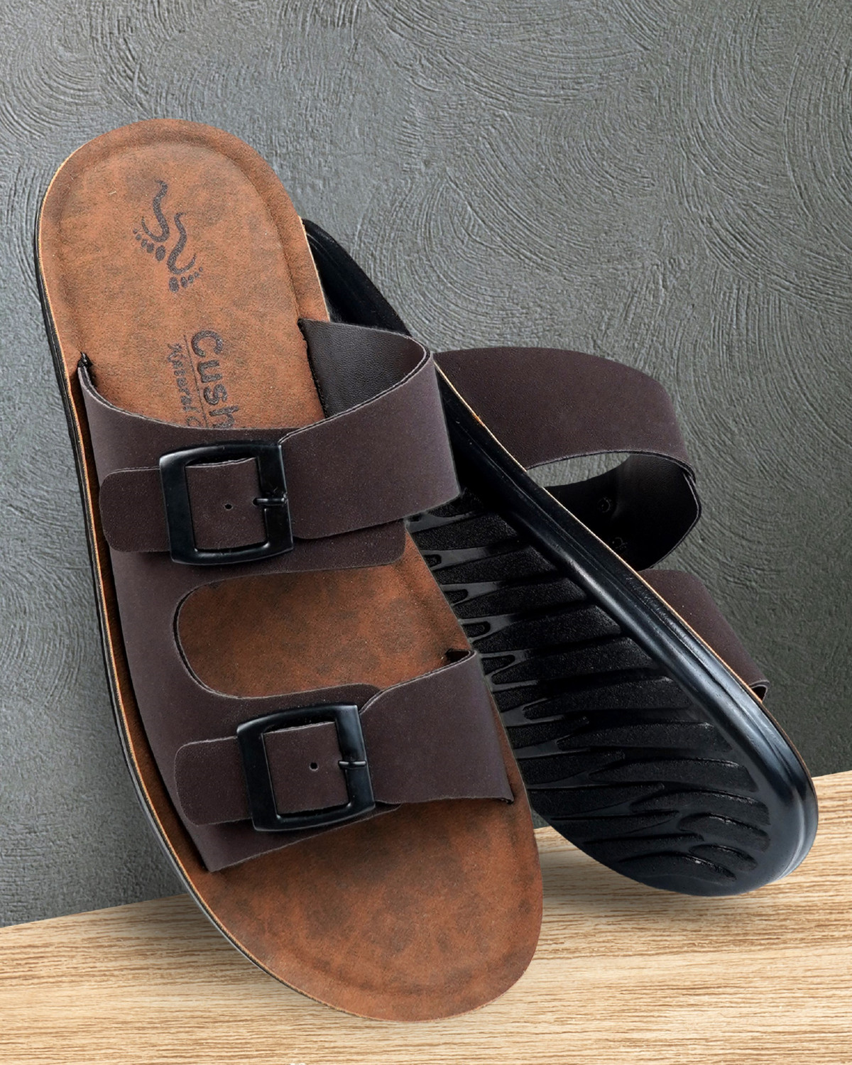 Cushiva Men Slippers (Brown , 7) - Image 1
