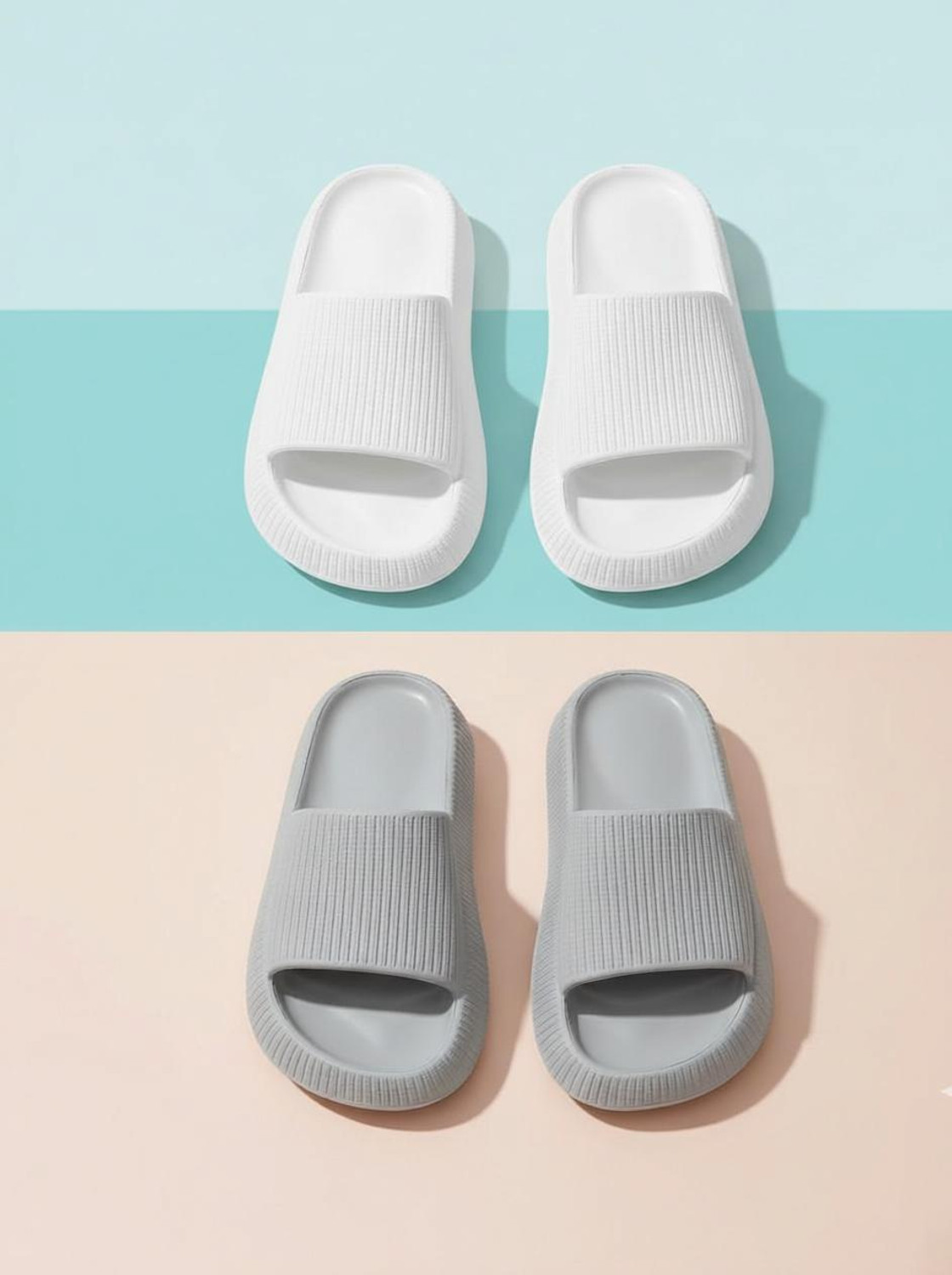 DAKU SHOES Men Flip Flops (White , 8) - Image 1