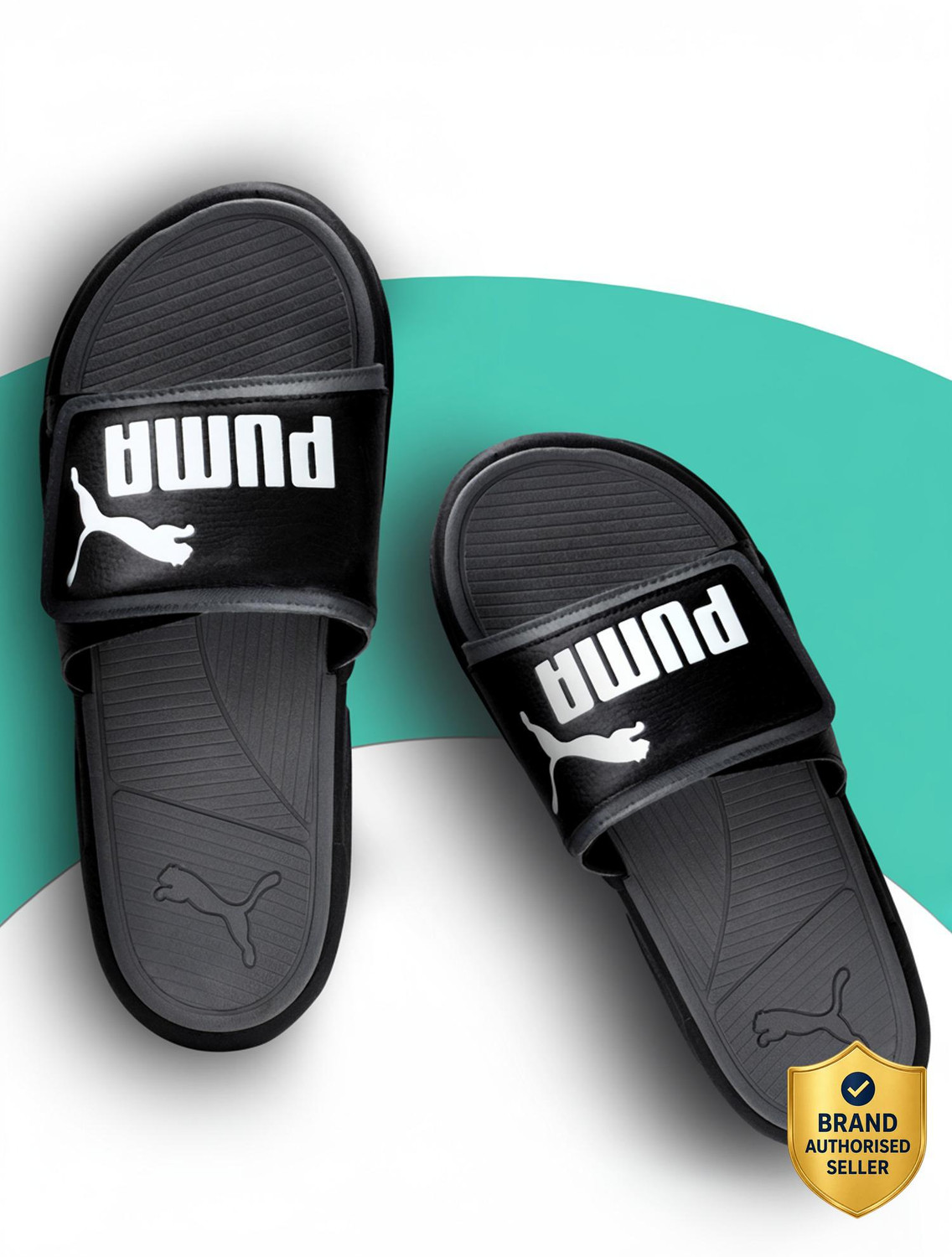 PUMA Royalcat Comfort Men Flip Flops (Black, 6) - Image 1