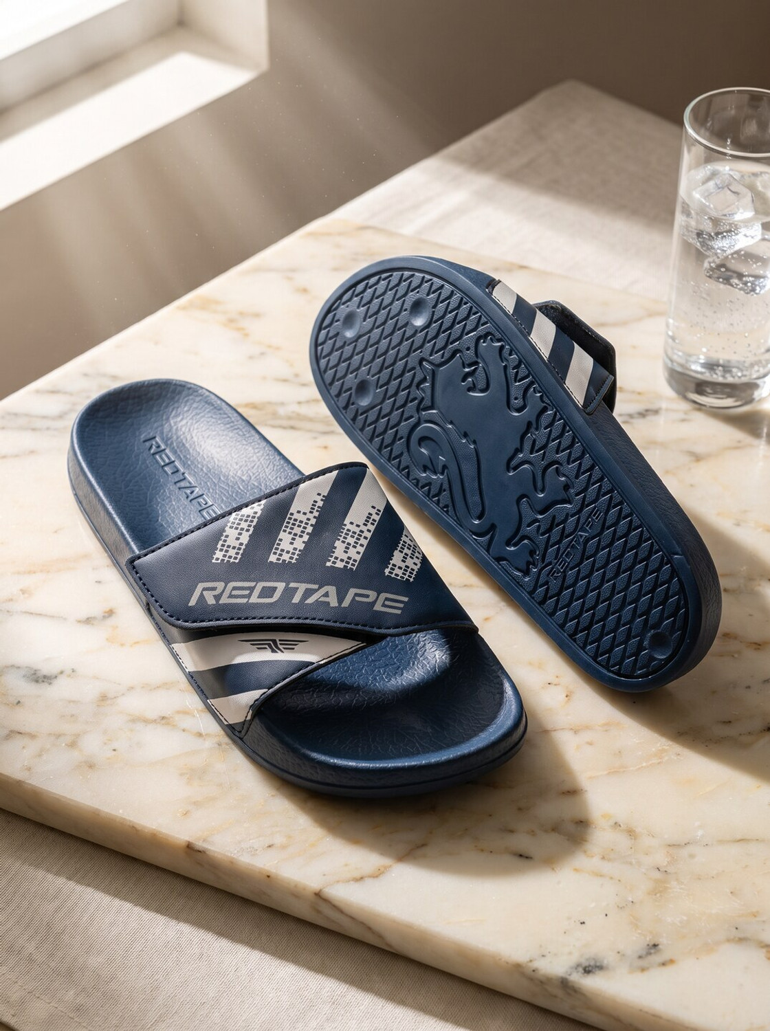 RED TAPE Men Slides Navy Size 6 - Image 1