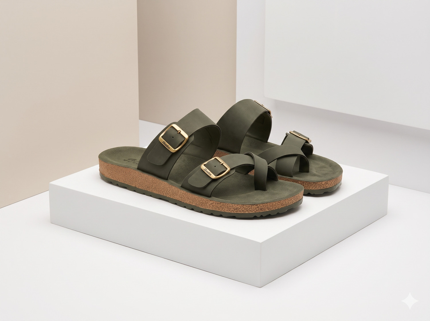 Bata Men Slippers (Olive , 10) - Image 1