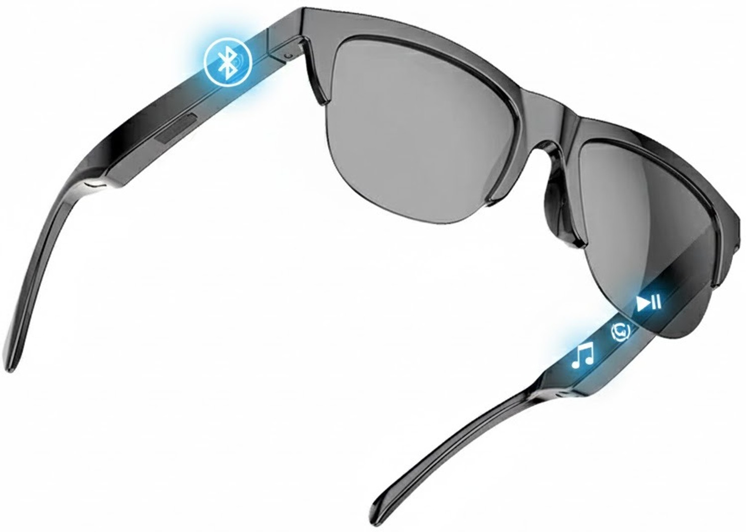 AAGUS Smart Bluetooth sunglass wireless bluetooth calling music UV Lens V1 (BLACK) - Image 1