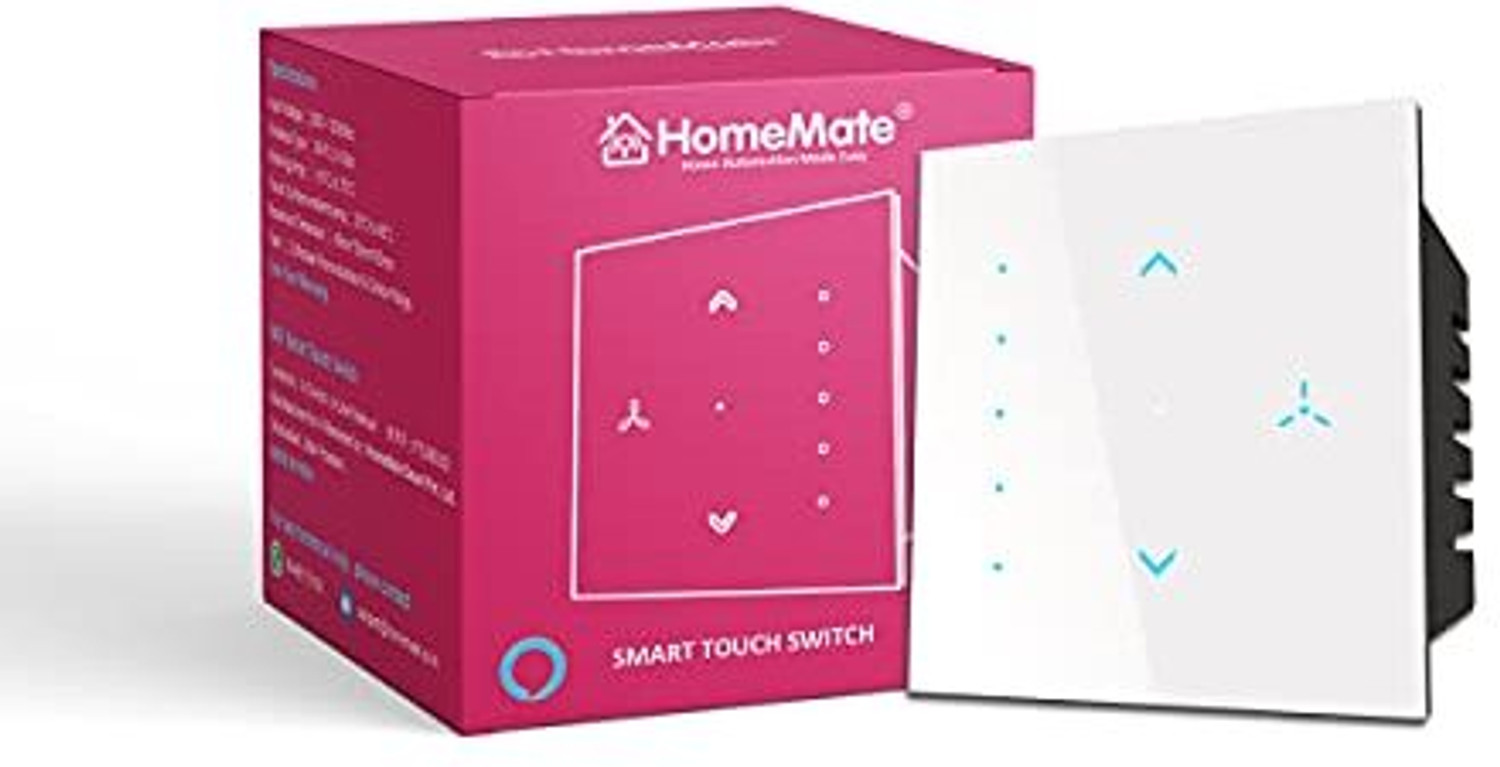 HomeMate Wi-Fi Smart Fan Regulator Touch Switch (White) - Image 1