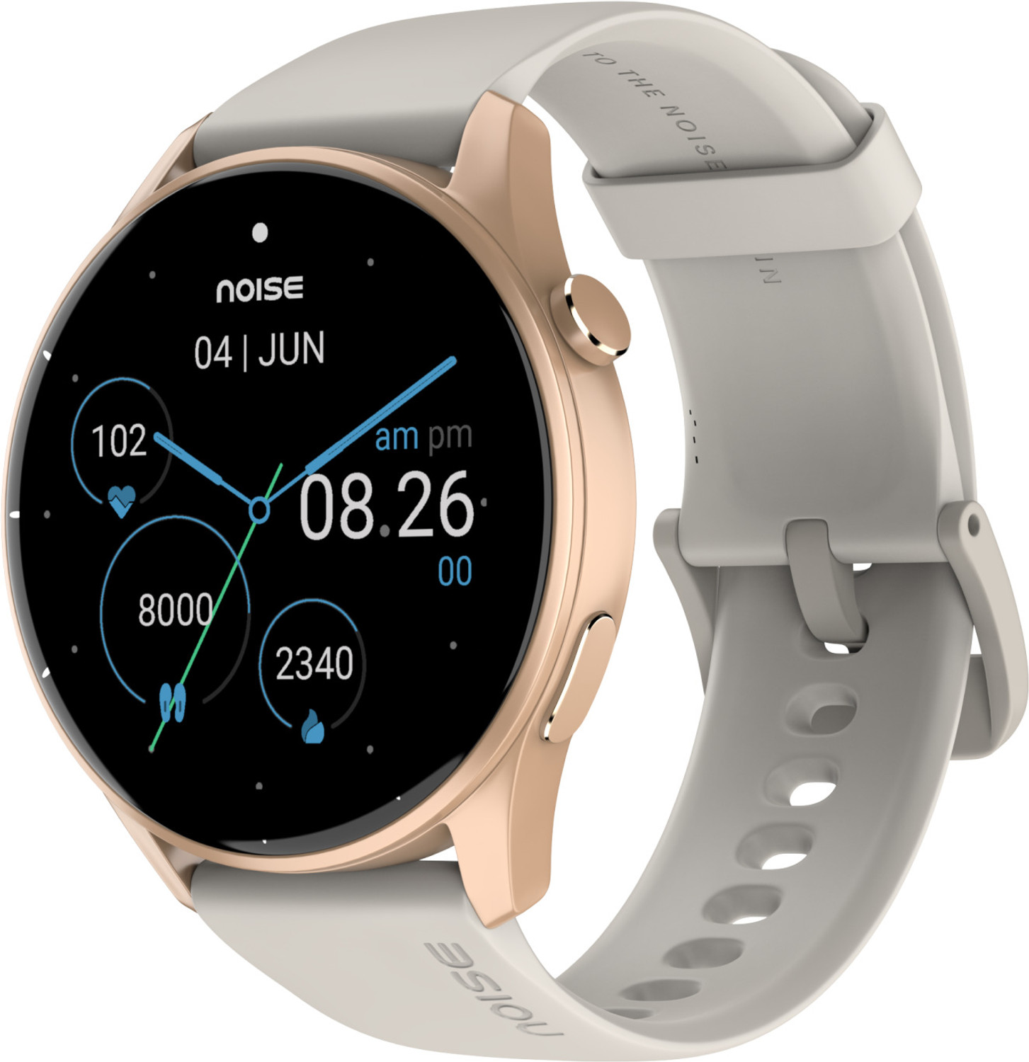 Noise Crew 1.38 Round Display with Bluetooth Calling, Metallic finish, IP68 Rating Smartwatch (Blush Beige Strap, Regular) - Image 1