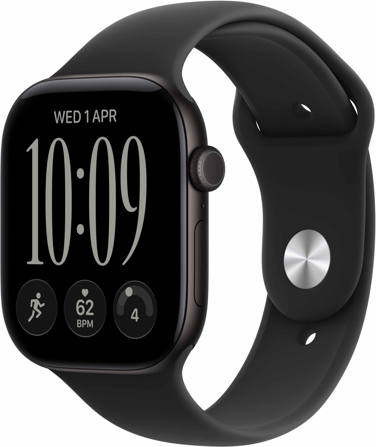 Apple Watch Series 12 GPS 46mm Black Aluminium Case with Black Sport - Image 1