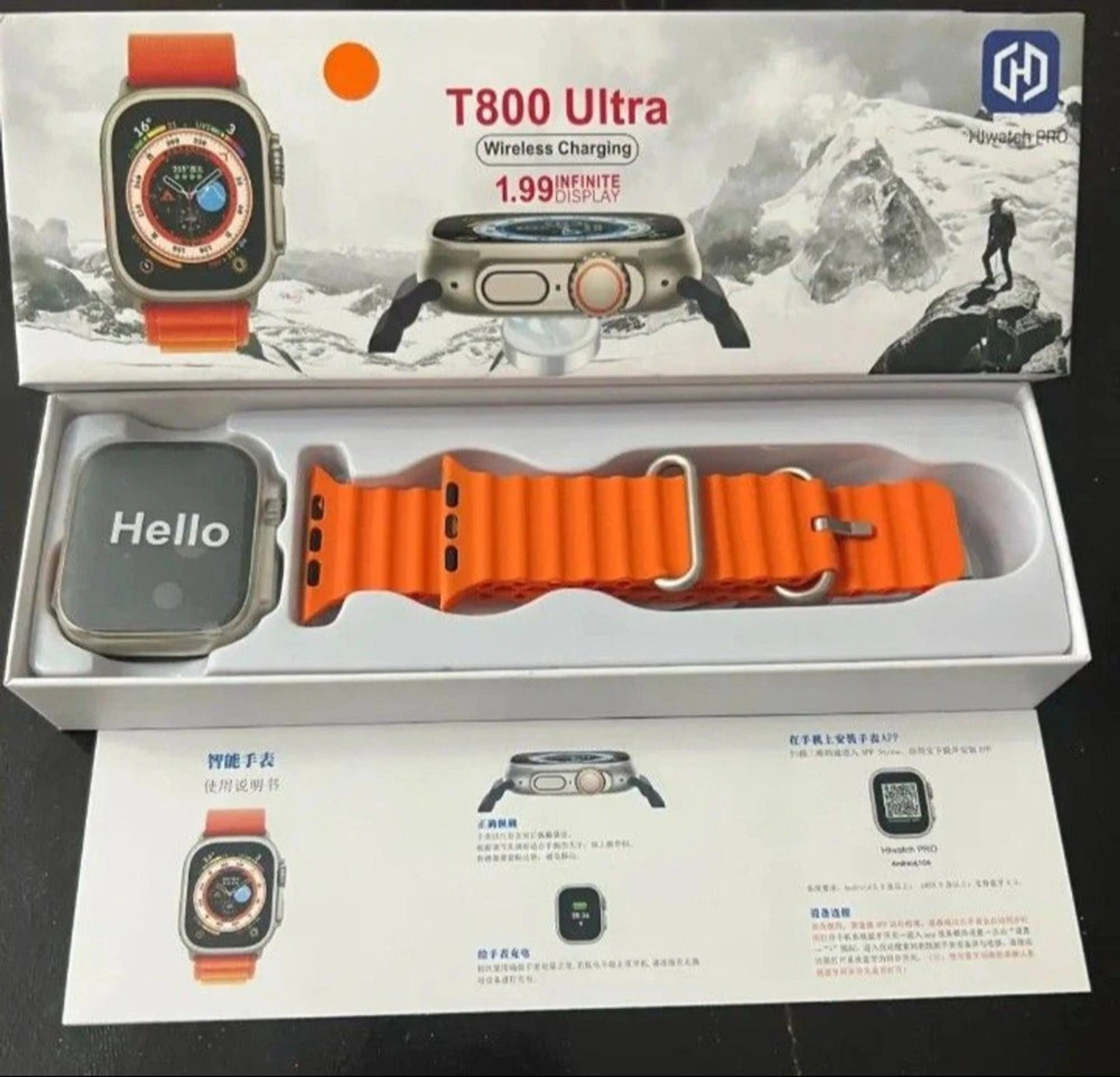 RLS à¤à¤° à¤à¤² à¤à¤¸ T800 Ultra Smart Watch with Dual Strap Full Screen Waterproof Touch Display à¤¸à¥à¤®à¤¾à¤°à¥à¤à¤µà¥à¤ (à¤¨à¤¾à¤°à¤à¤à¥ à¤¸à¥à¤à¥à¤°à¥à¤ª) - Image 1