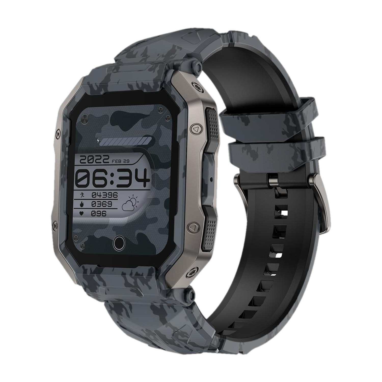Fire-Boltt Cobra 45.2mm (1.78) AMOLED Army Grade Build, Bluetooth Calling with 123 Sports Smartwatch (Camo Black Strap, Free Size) - Image 1