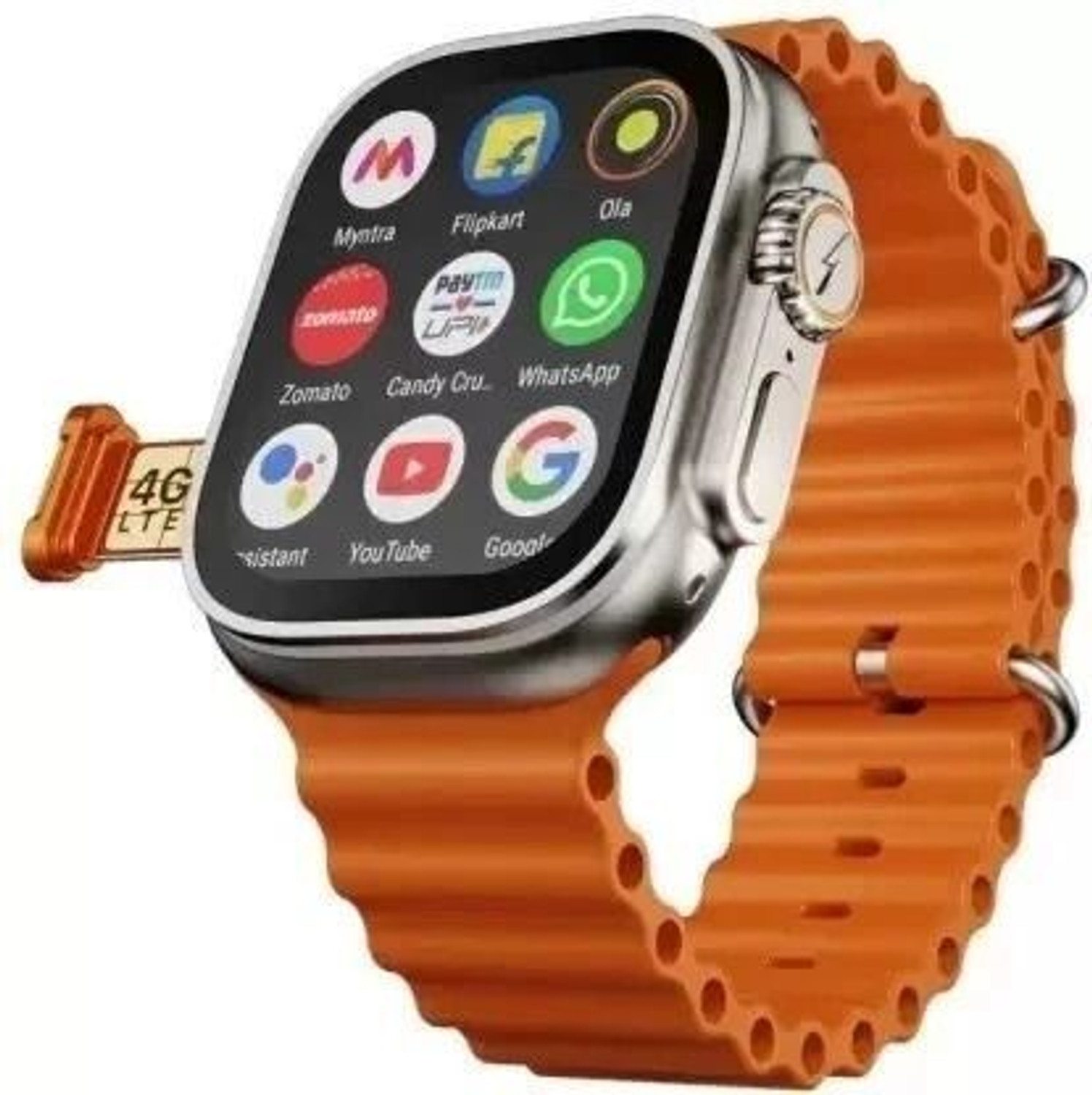 MAHAGURU TRADERS T800 Ultra Smart Watch Series 8 For Men & Women Smartwatch (ORANGE Strap, Free Size) - Image 1