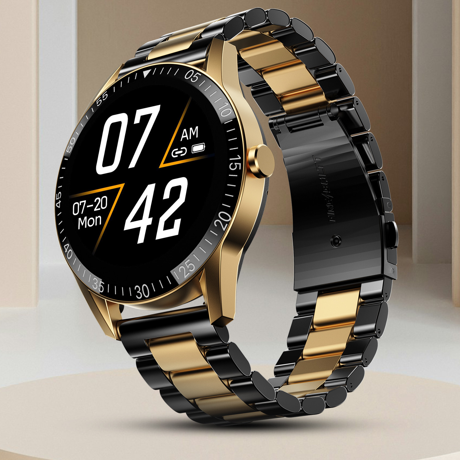Fire-Boltt Talk 35.3mm Bluetooth Calling Smartwatch (Black Dual Strap) - Image 1