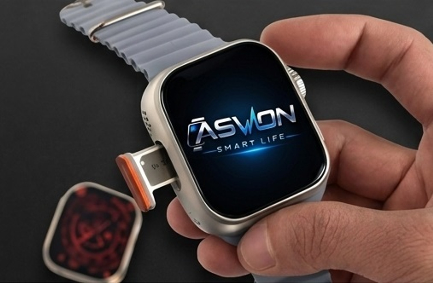 ASVON GS29 5G SIM Android Smart Watch, VoLTE Calling,Maps,YouTube, Sports&Extra Bands Smartwatch (Grey Strap, 44MM) - Image 1