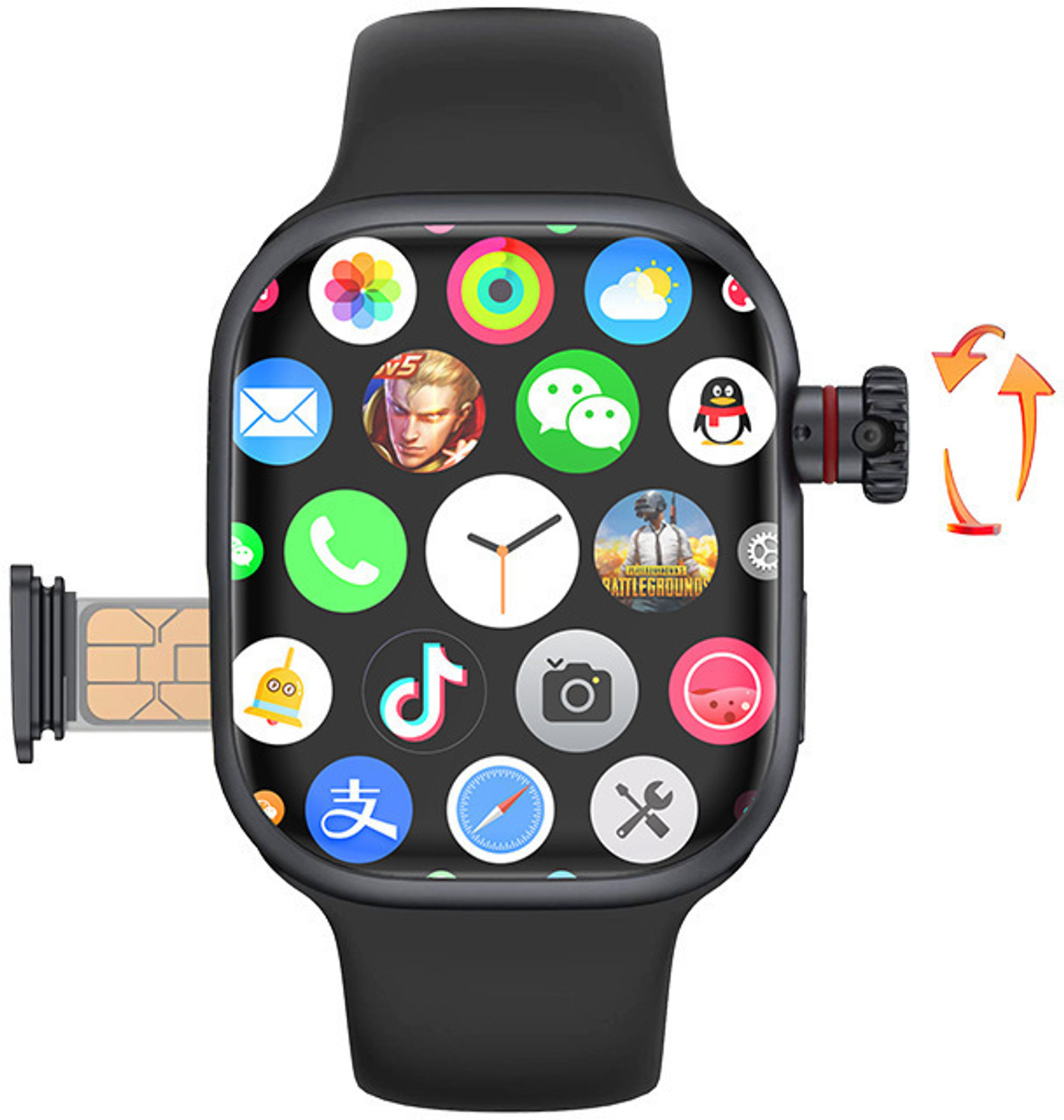 SEHUB WS10 S9 The Premium Smart Watch is packed with power: 4G/5G SIM, 8GB RAM, 128 GB Smartwatch (Black Strap, 49MM) - Image 1
