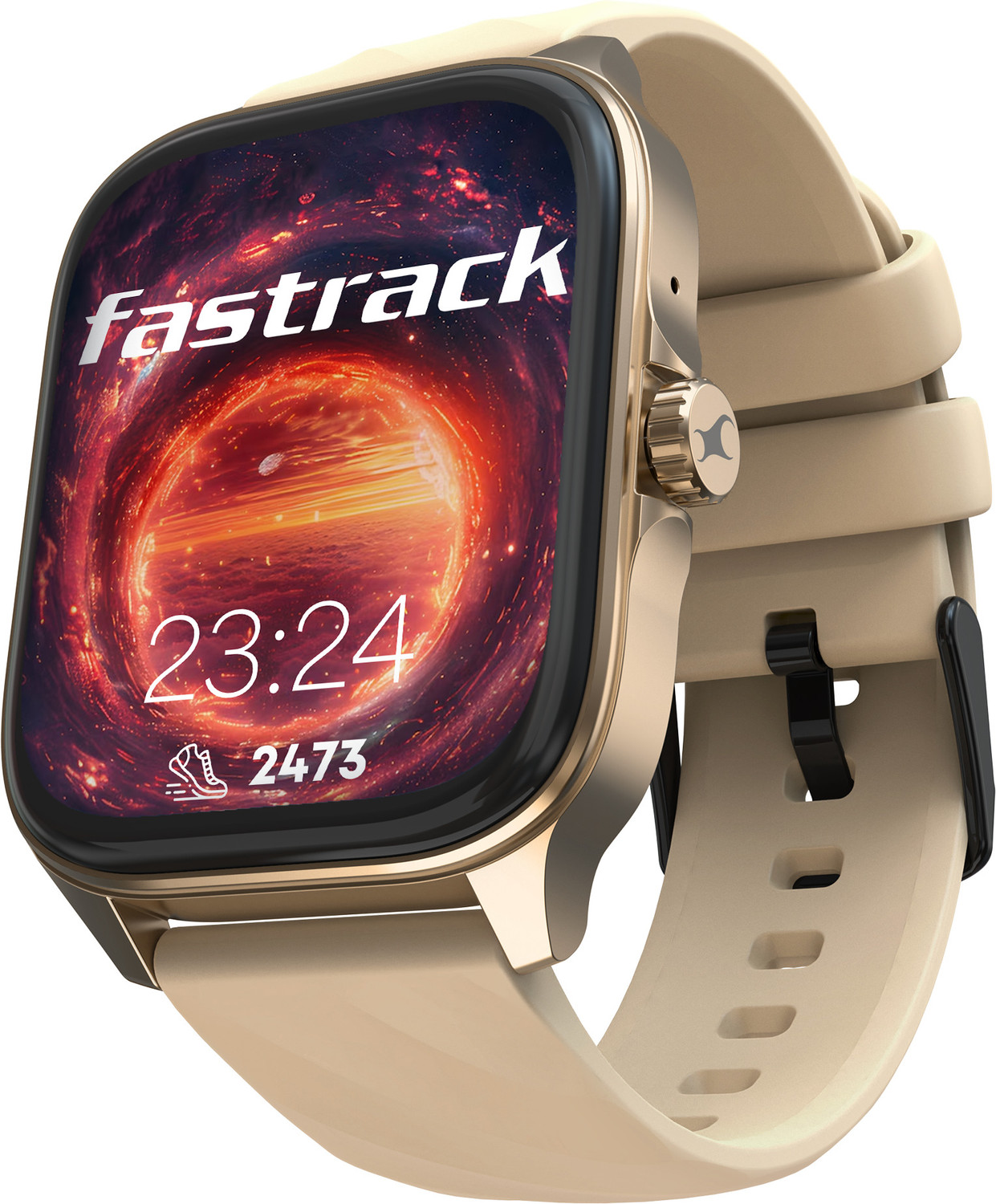 Fastrack Revoltt Pro 1.97" AMOLED Smartwatch (Beige Strap) - Image 1