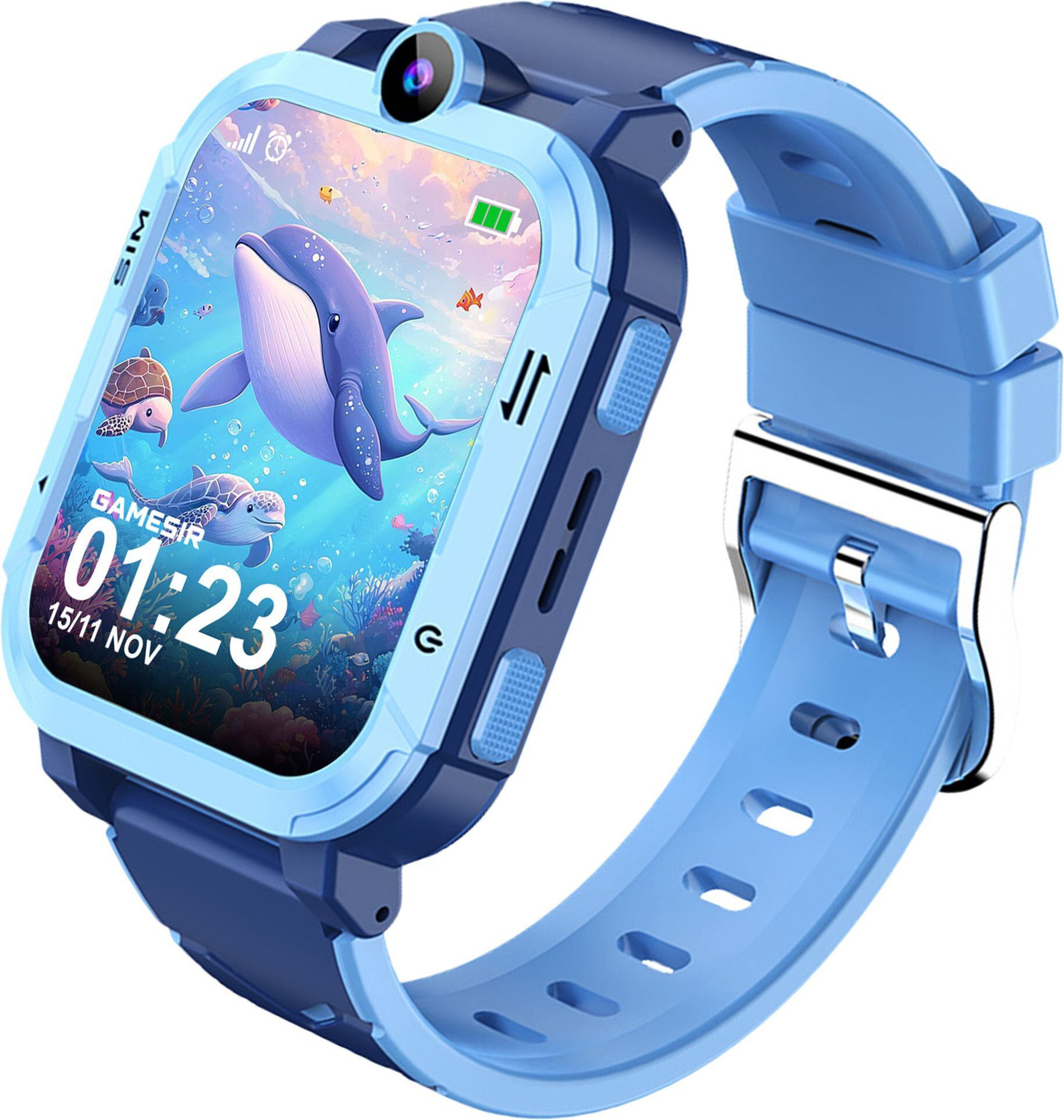 GameSir 4G SmartWatch Specially for girls' safety & Kids GPS Tracker SOS Call Video Call Smartwatch (Sky Blue- Strap, Free Size) - Image 1
