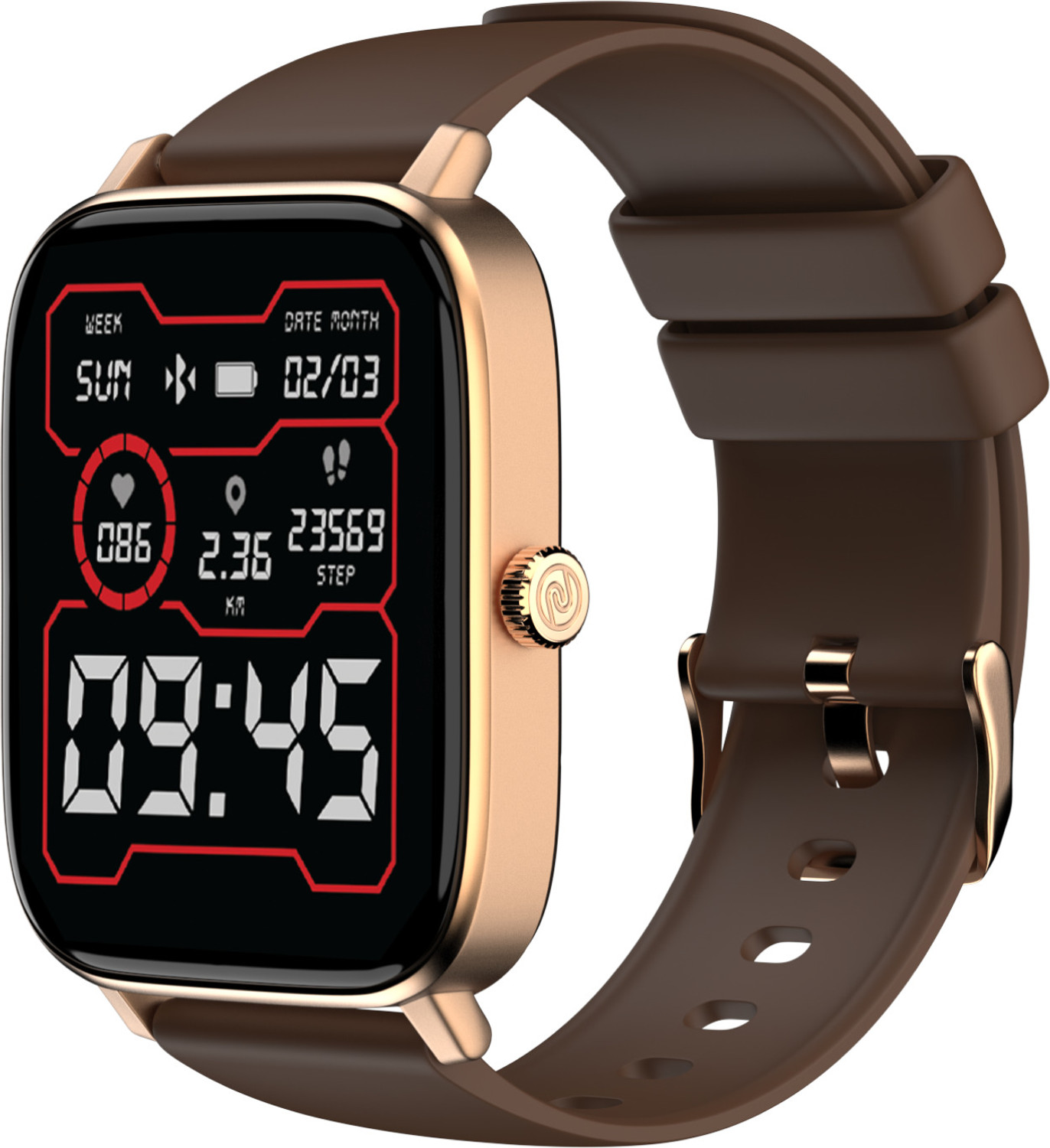 Noise Colorfit Icon 2 1.8'' Display with Bluetooth Calling, AI Voice Assistant Smartwatch (Signature Brown Strap, Regular) - Image 1