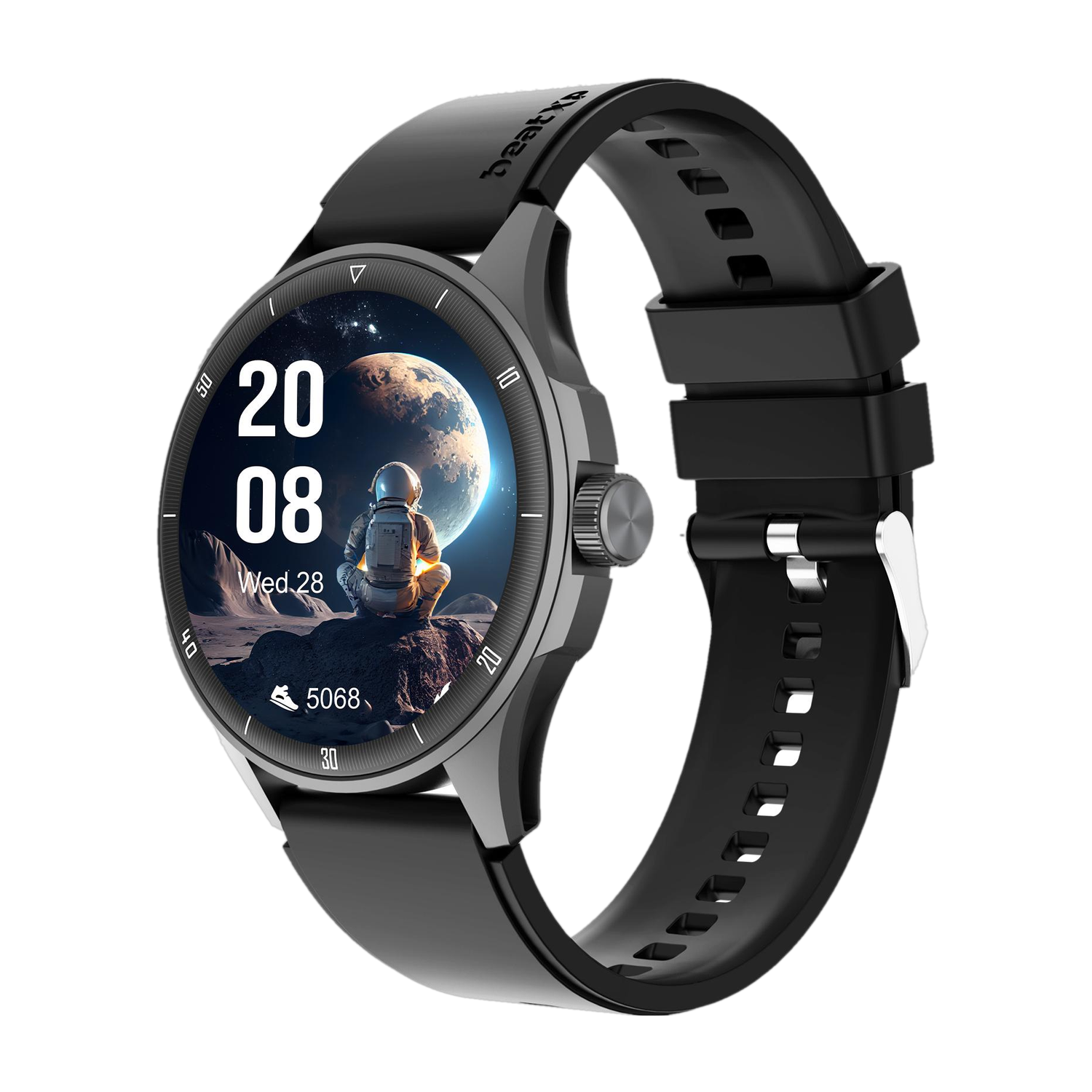 beatXP Vega Neo 1.43'' Super AMOLED Display with BT Calling, AI Voice Assistant & IP68 Smartwatch (Electric Black Strap, Free Size) - Image 1