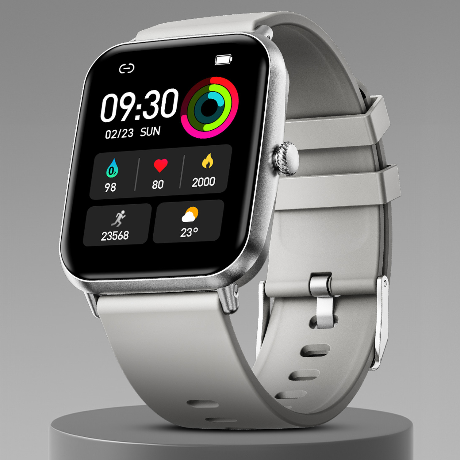 Fire-Boltt Ninja Calling Pro Plus 46.5mm Smartwatch, Silver - Image 1
