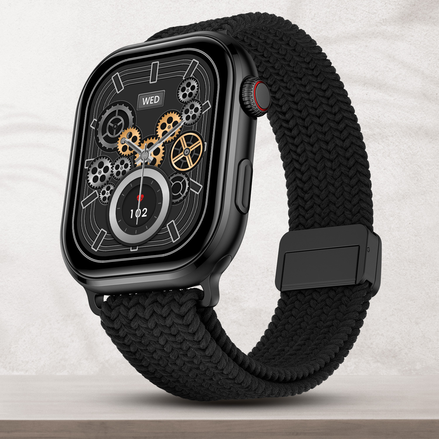 Fire-Boltt Brillia Pro 51.3mm (2.02) Largest AMOLED Display, Bluetooth Calling,Premium Look Smartwatch (Black Wave Strap, Free Size) - Image 1