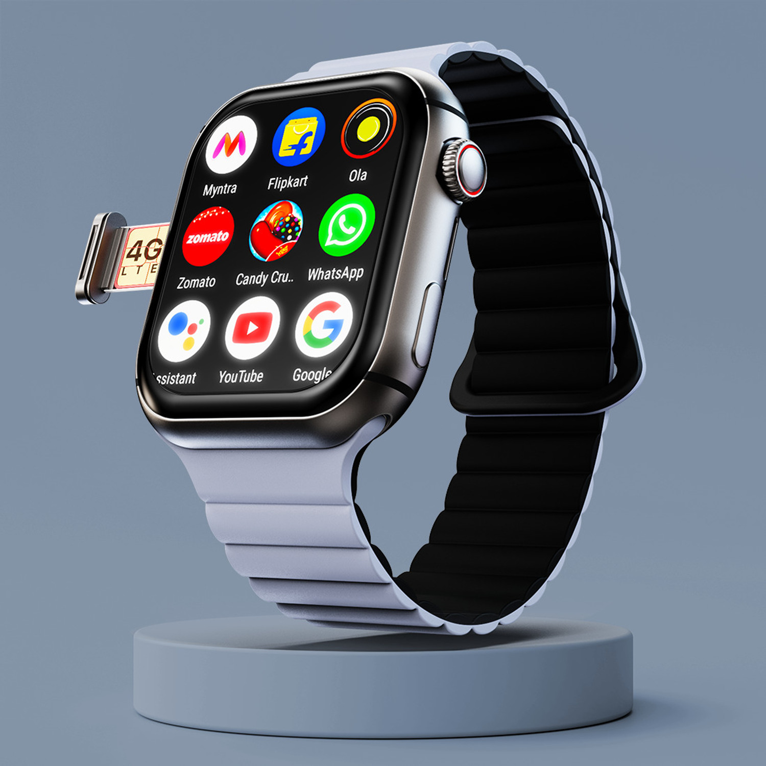 Fire-Boltt Dream WristPhone - 4G SIM/LTE/WiFi, Android OS, Play store unlimited apps, GPS Smartwatch (Sky Sizzle Strap, Free Size) - Image 1